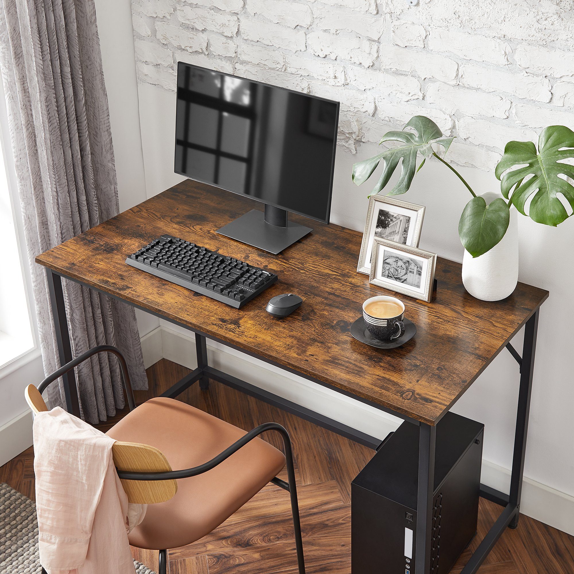 VASAGLE Schreibtisch Computertisch, Bürotisch, 80/100/120/135/160 cm, moderner Stil