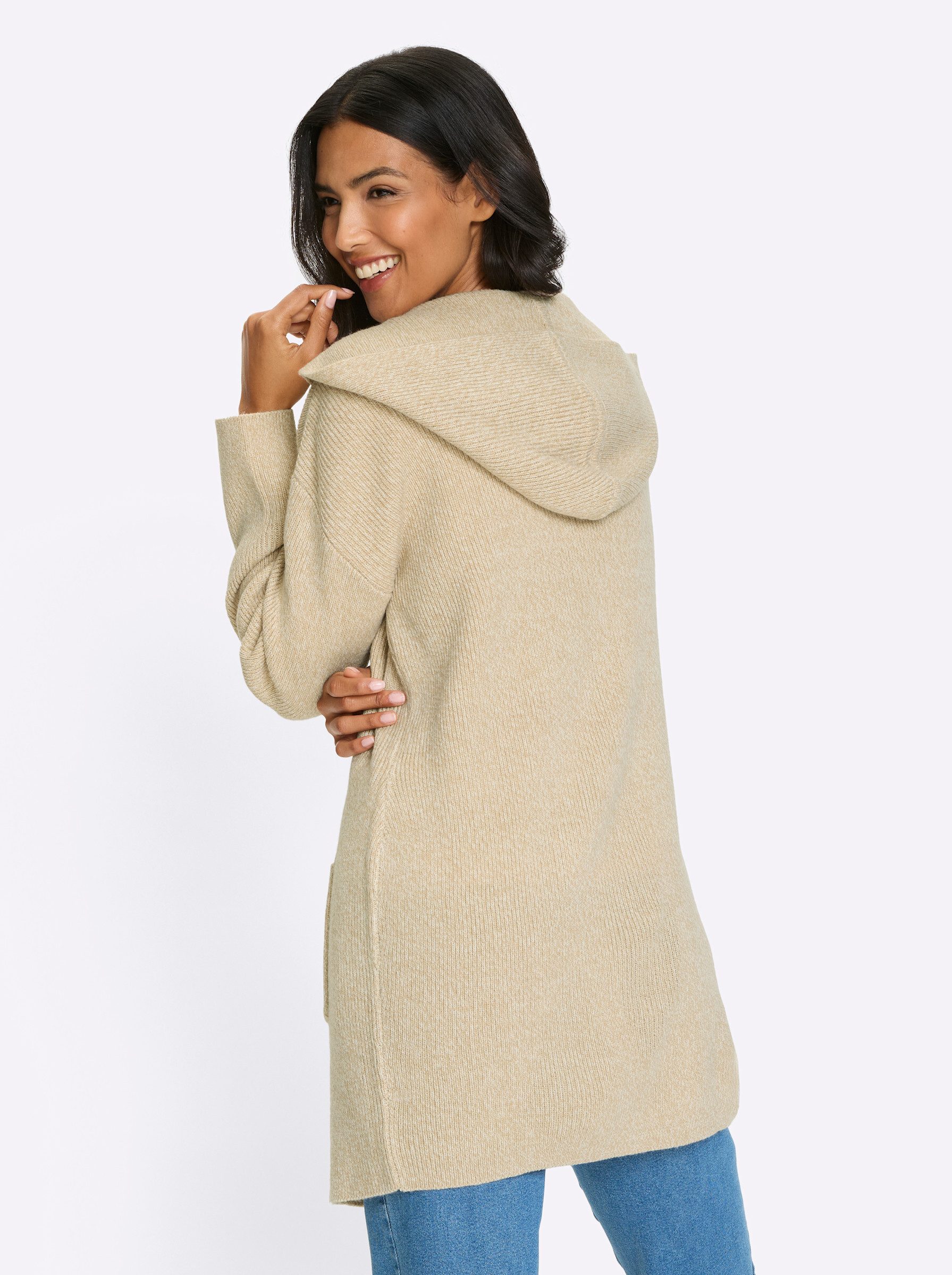 Sieh an! Strickjacke Strickjacke Langarm Jacquard