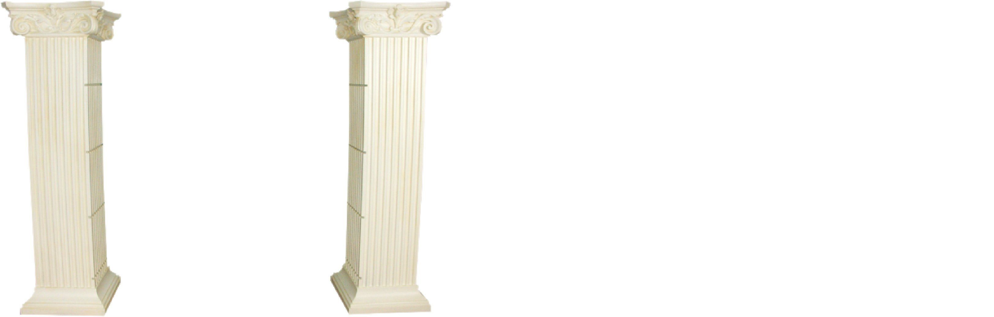 Römische Skulptur Säule Glas Säulen Vitrine JVmoebel Vitrinen Regal XXL Regale 210cm