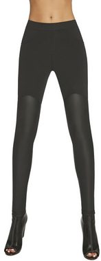 Bas Bleu Leggings mit teilw. Lederoptik, Leder-Look bequem und elegant Leggins