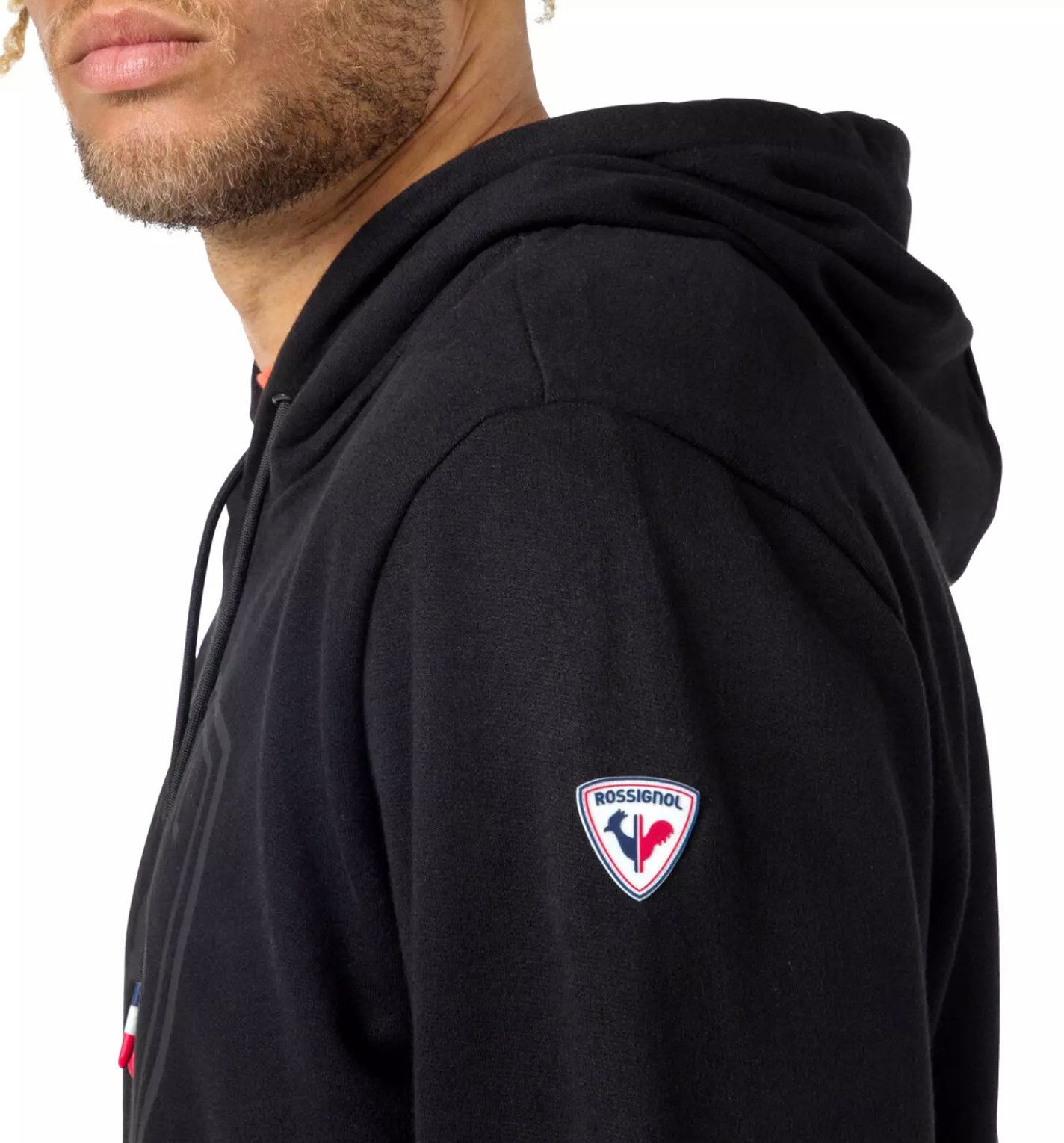 Rossignol Kapuzensweatshirt Herren Logo-Print Hoodie Sweatshirt Stoffgewicht von 280 g/m², Kängurutasche, Kordelzug mit tricolor