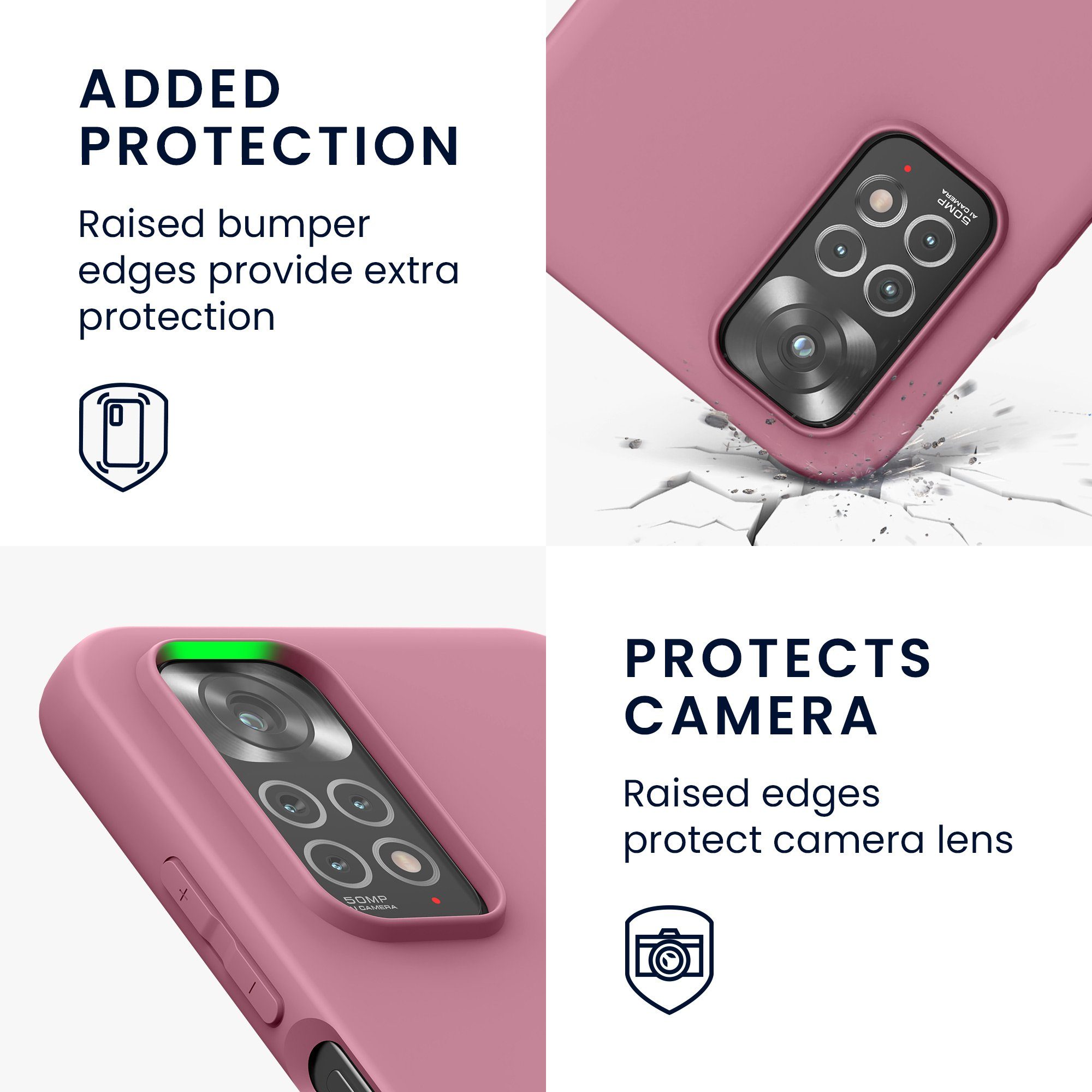 kwmobile Handyhülle Hülle für Xiaomi Redmi Note 11 / Note 11S, Hülle Silikon - Soft Handyhülle - Handy Case Cover