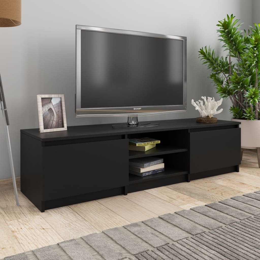 furnicato TV-Schrank Schwarz 140x40x35,5 cm Holzwerkstoff günstig online kaufen
