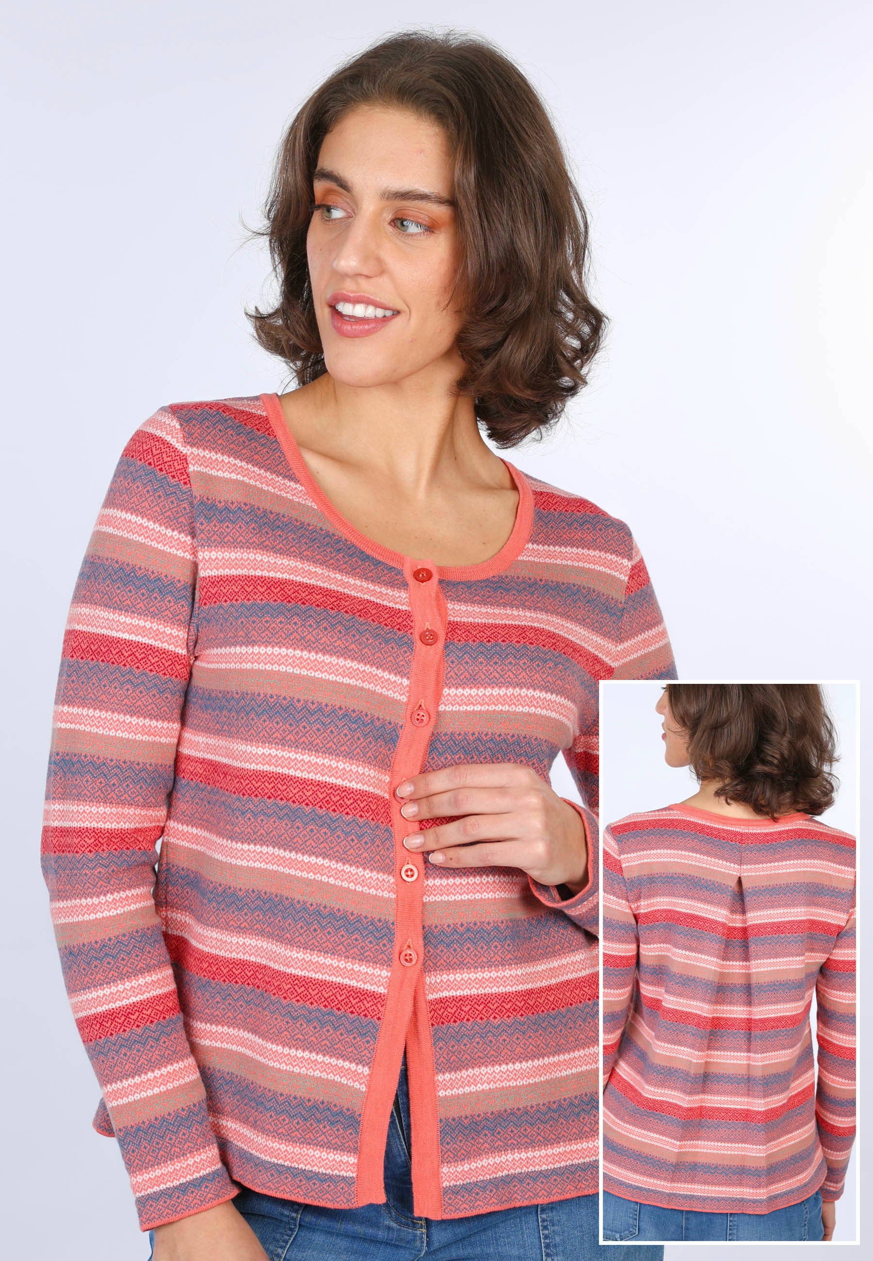 Deerberg Strickjacke Kadiri Kellerfalte am Rücken