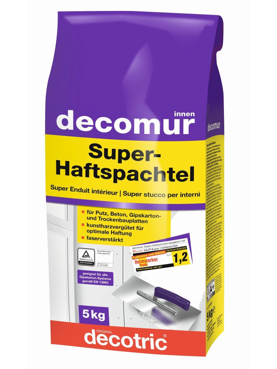 decotric® Spachtelmasse Decotric Decomur Super-Haftspachtel 5 kg