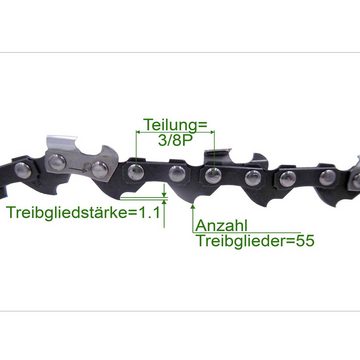 Fritz Krug Ersatzkette Set 20 Stück Profi C Sägeketten 3/8P 1.1 mm 55 + 10 Stü, 3/8P