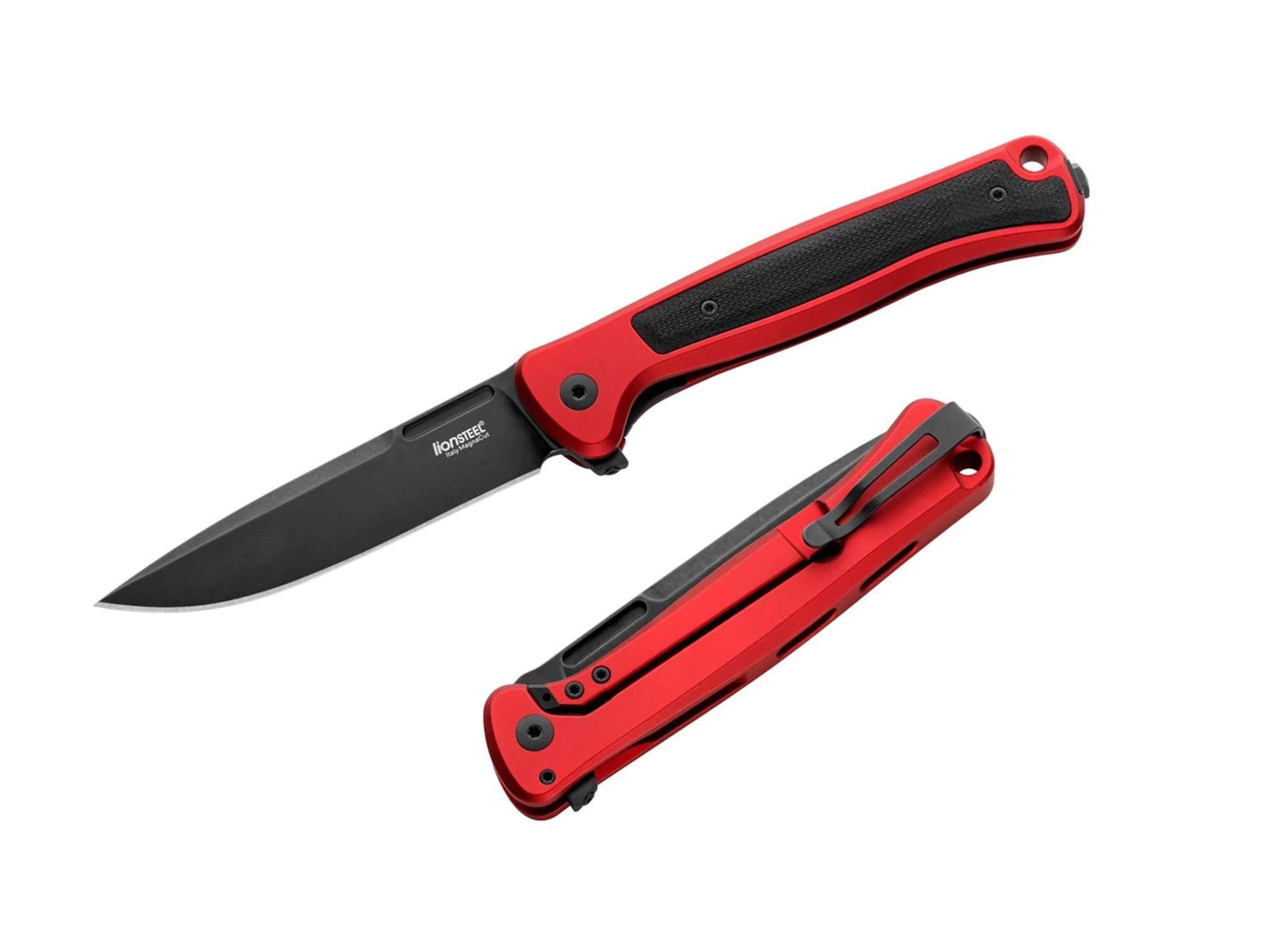 LionSteel Taschenmesser LionSteel Skinny Red Aluminum Black Blade