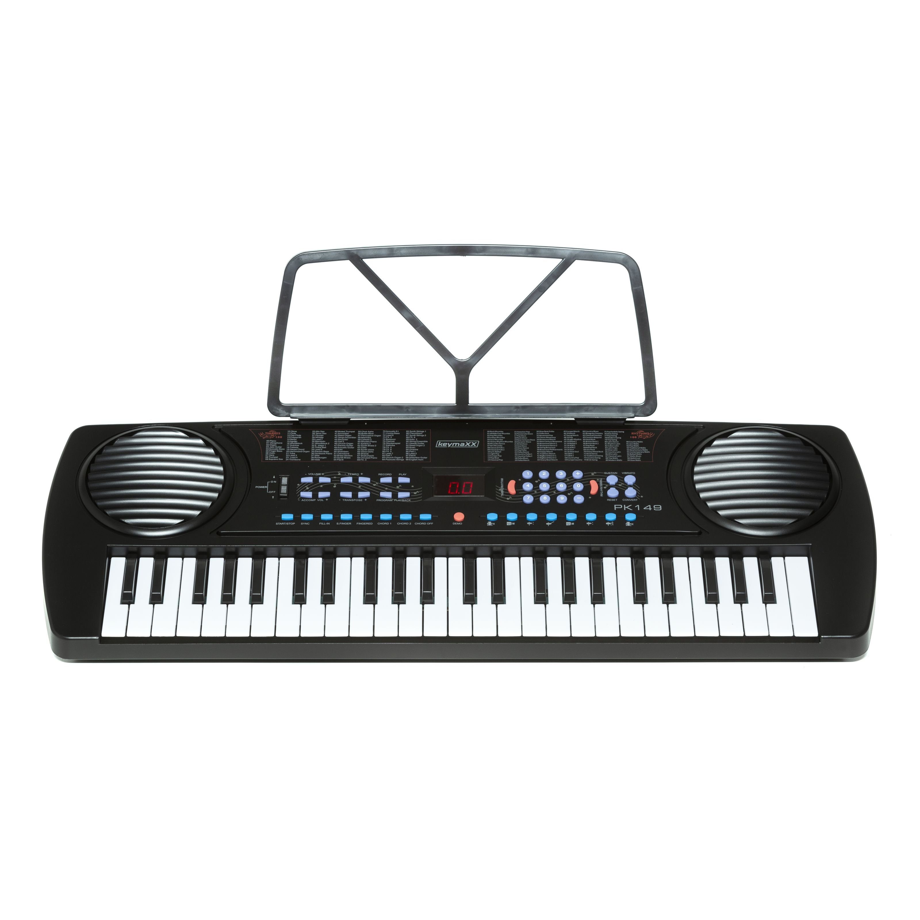keymaXX Home-Keyboard (Kinder Keyboard mit 49 Tasten Mikrofon Notenhalter Effekte Aufnahmefunktion und 8 Demo Songs Keyboard lernen für Anfänger und Kinder schwarz PK 149, Keyboards, Home Keyboards), Kinder Keyboard, Keyboard lernen, Keyboard für Anfänger