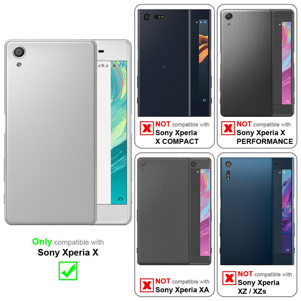 Cadorabo Handyhülle für Sony Xperia X Hülle Sony Xperia X, Schutzhülle Hülle mit Standfunktion, Magnetverschluss und Kartenfach
