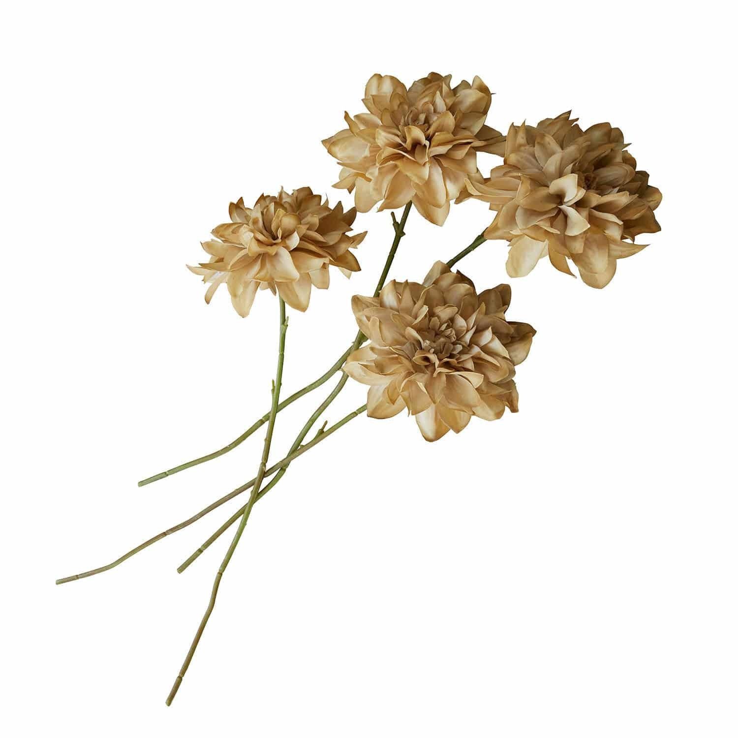 Kunstblume Deko-Blume 4er Set Cappellina gelb/grün
