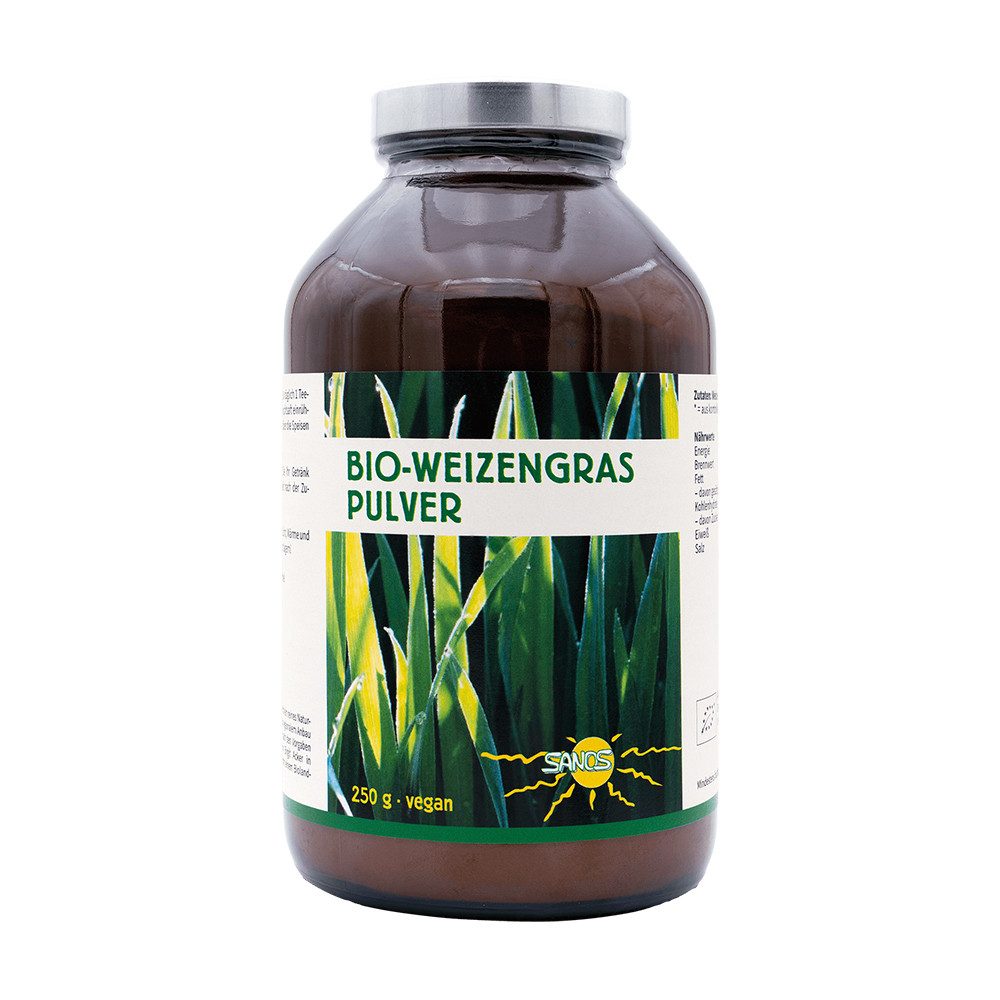 Sanos Getreide Weizengras-Pulver in Bioqualität - grüner Powerdrink -, 250 g