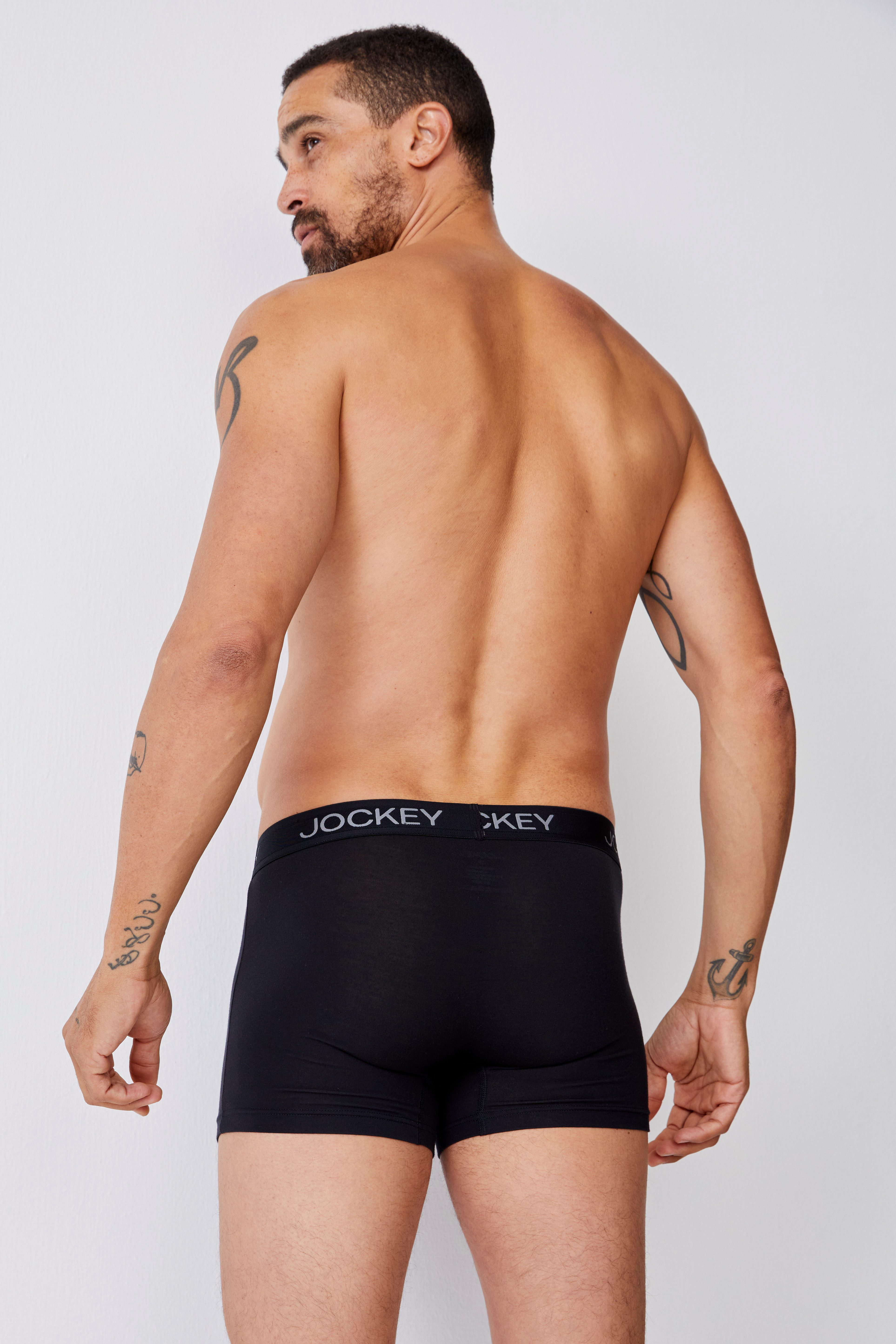 Jockey Trunk Chafe Proof Pouch (2er Pack) mittlere Bundhöhe, Logobund
