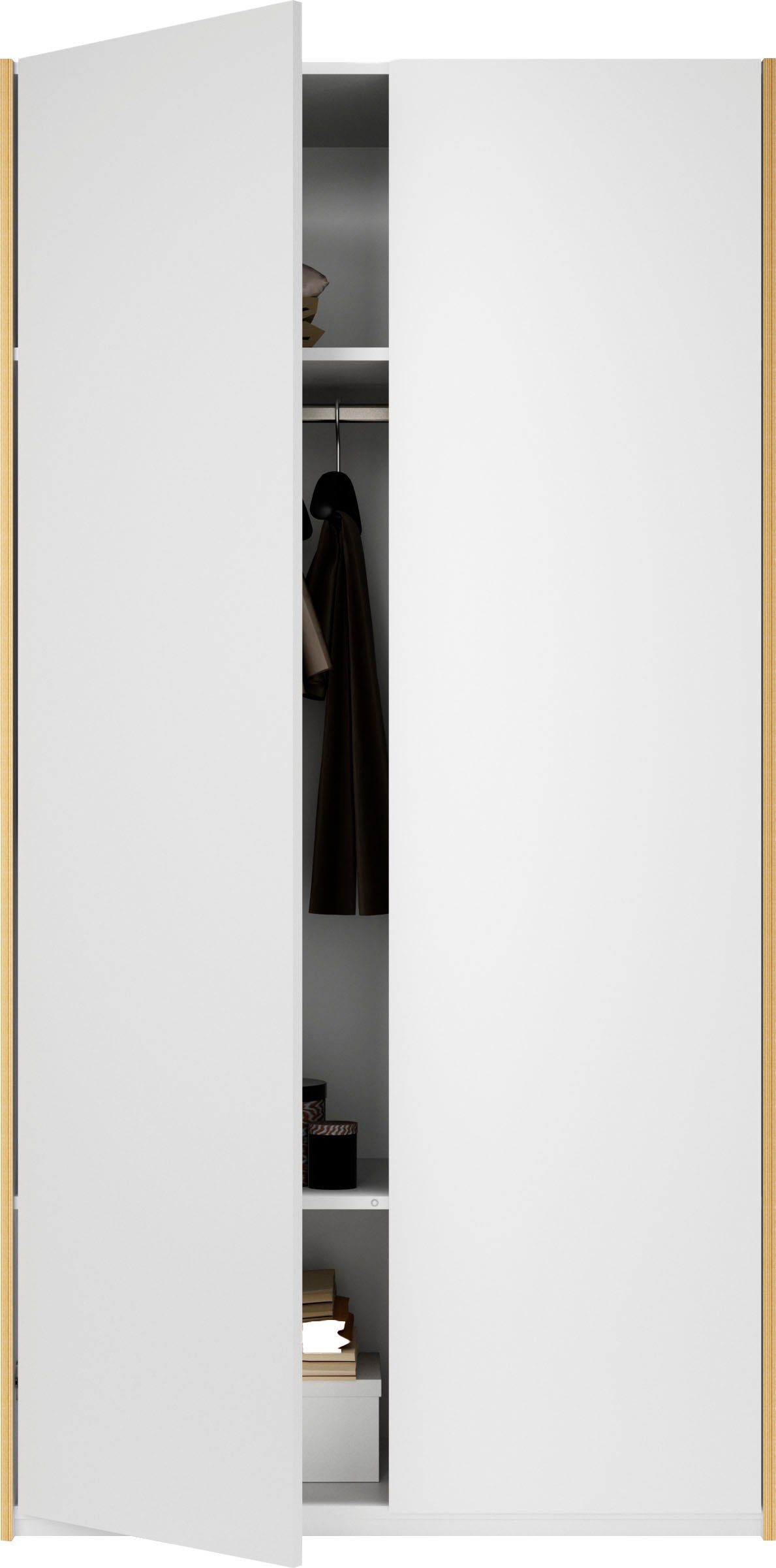 Müller SMALL LIVING Kleiderschrank | Kleiderstange 1 Fläche, einer Im inklusive Innenraum weiß/birke Modular Variante weiß/birke Plus durchgehende