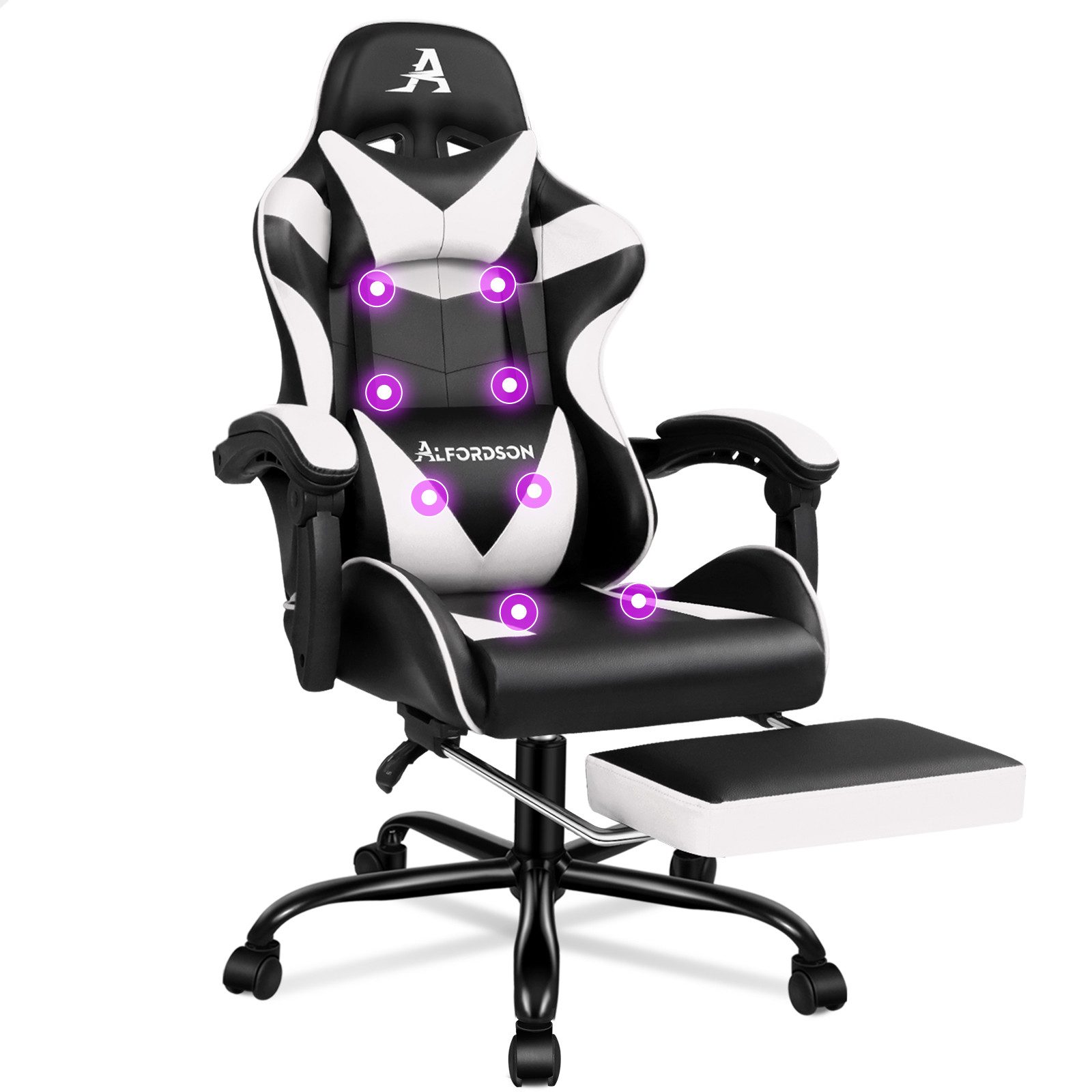 ALFORDSON Gaming-Stuhl mit Fußstütze, 8 Massagepunkten günstig online kaufen