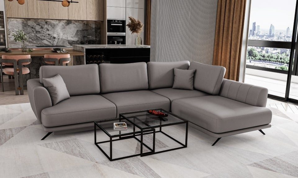 Myhomelando Ecksofa Lagos, mit Schlaffunktion, Stauraum, lose Rückenkissen