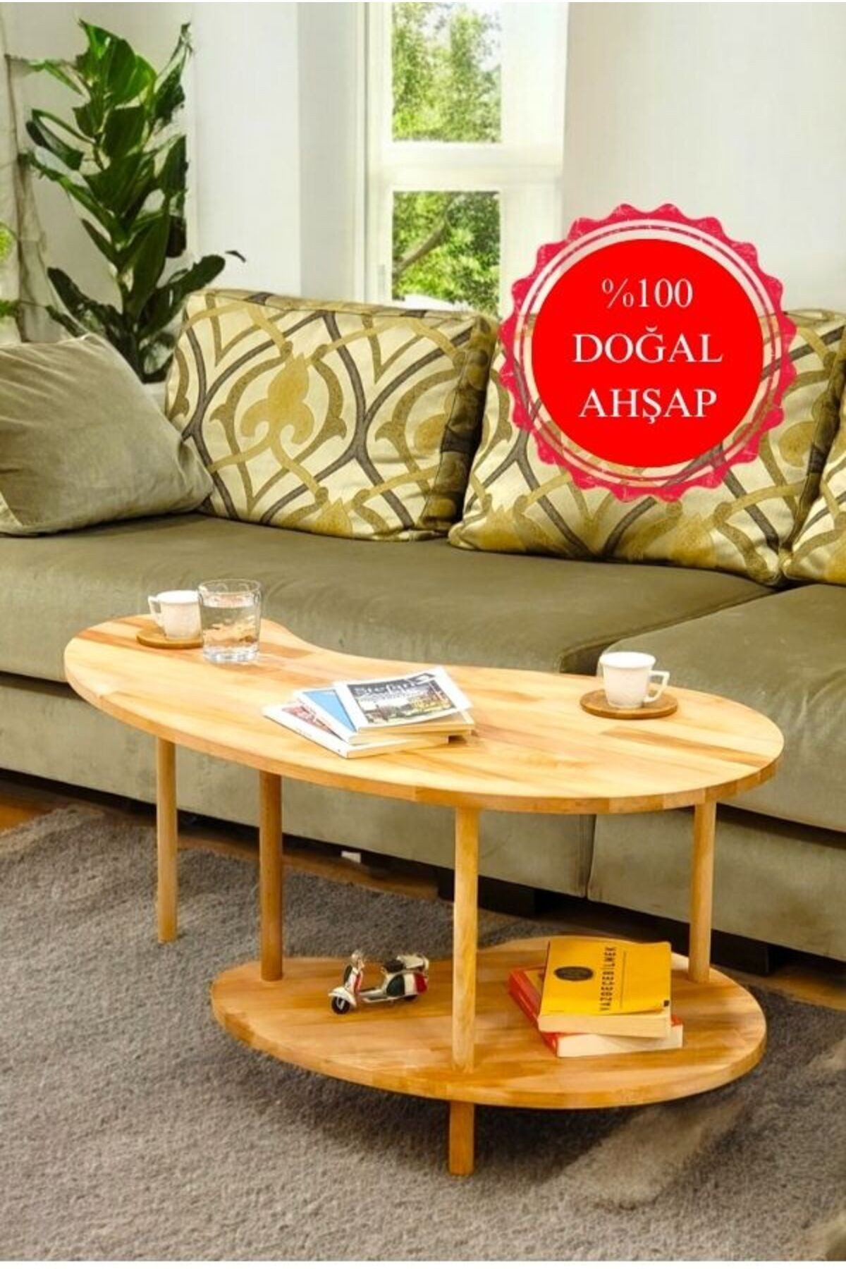 en.casa Couchtisch, 2 Ablagen, Oberfläche geölt 91332082