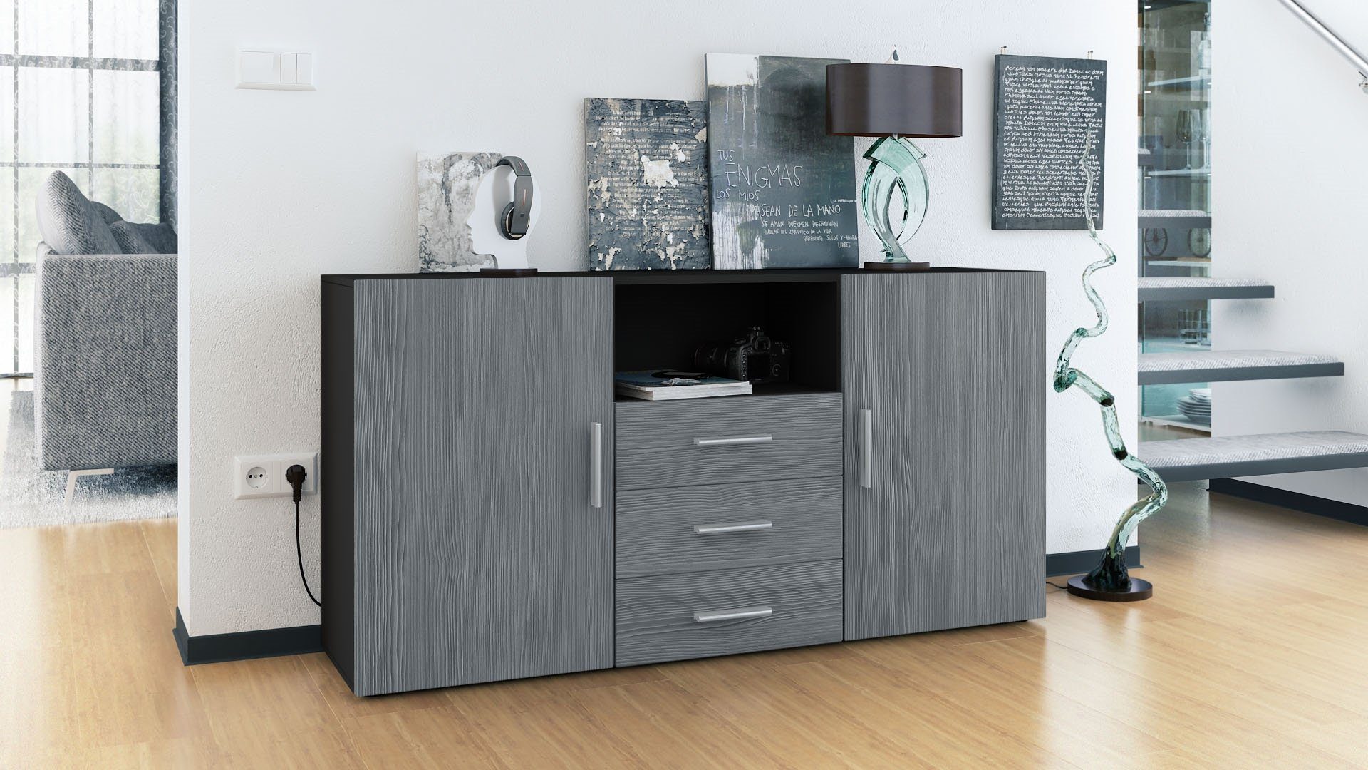 Vladon Sideboard Skadu (Kommode, mit 2 günstig online kaufen