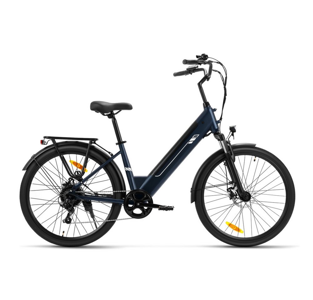 FORIDE E-Bike Trekkingrad J2 ST herausnehmbarer 561,6 Wh Akku bis 100 km, 7 Gang, Heckmotor, 561,6 Wh, Shimano 7‑Gang, Vorderrad‑Federgabel, Gepäckträger