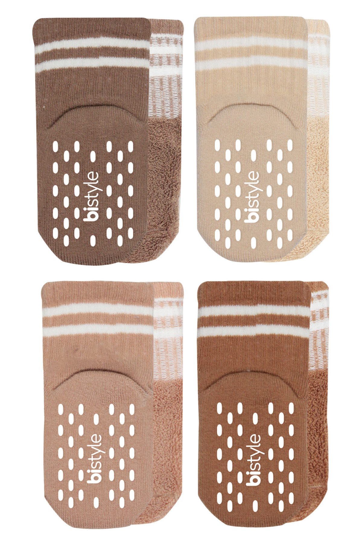 bistyle ABS-Socken Baby Tennissocken 4er Pack, Frottee Socken, Anti-Rutsch (Set, 4er Pack)
