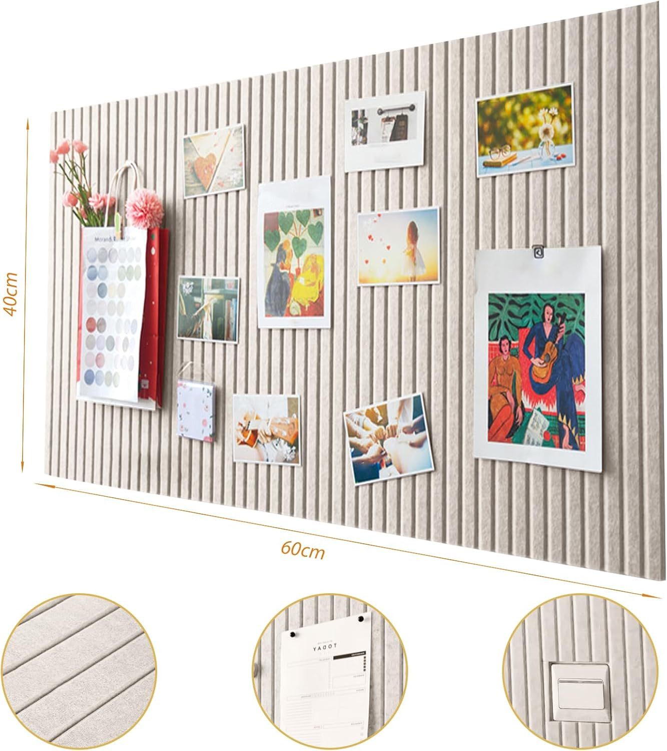 Diwzbyn Pinnwand Filz Pinnwand Selbstklebend Faltbare Fototafel Memotafeln