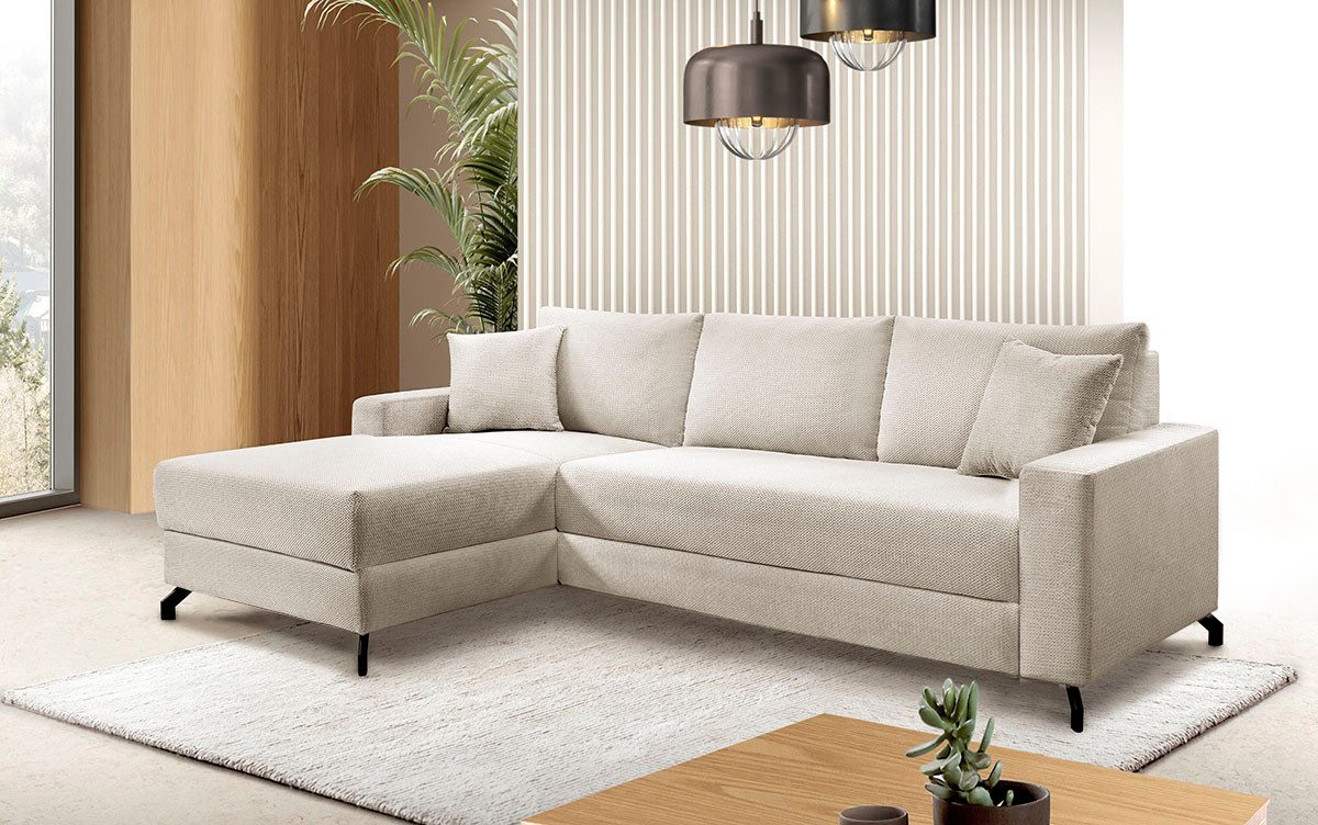 exxpo - sofa fashion Ecksofa Quattro L-Form, B/T: 247/162 cm, wahlweise mit Bettfunktion, Bettkasten