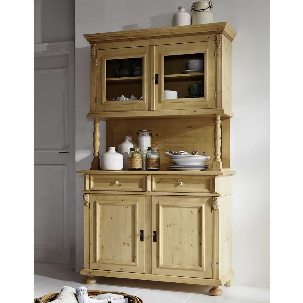 Pharao24 Vitrine Broncing aus Massivholz