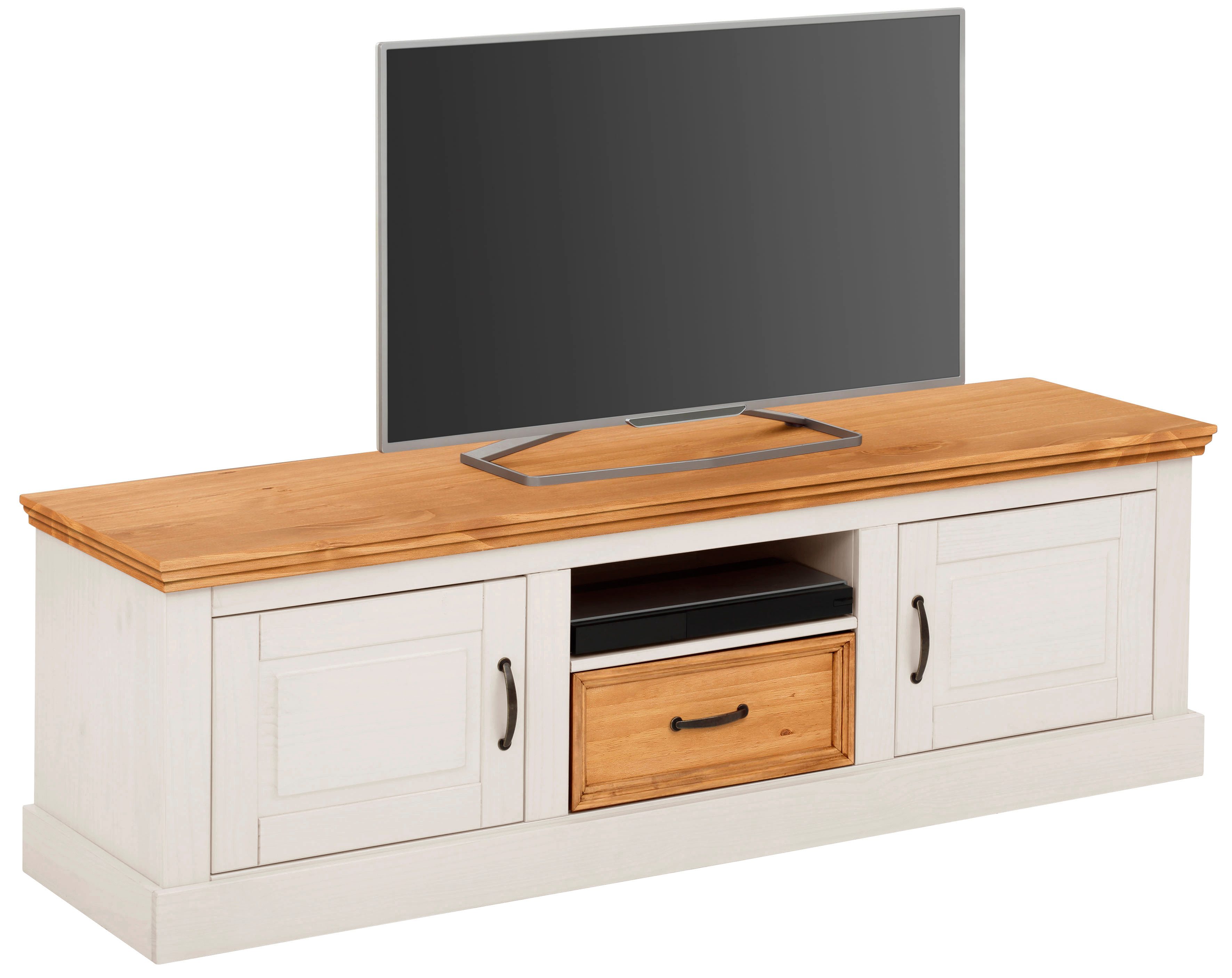 OTTO home Wohnwand Selma, (Set, 3-St), 2 Vitrinen und 1 Lowboard, aus massivem Kiefernholz