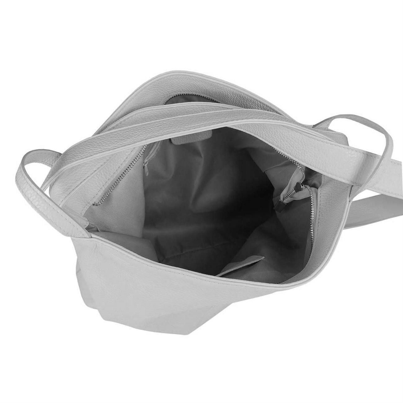 ITALYSHOP24 Schultertasche Made in Italy Damen Leder Tasche Schultertasche, leichtgewicht Shopper, als Umhängetasche tragbar