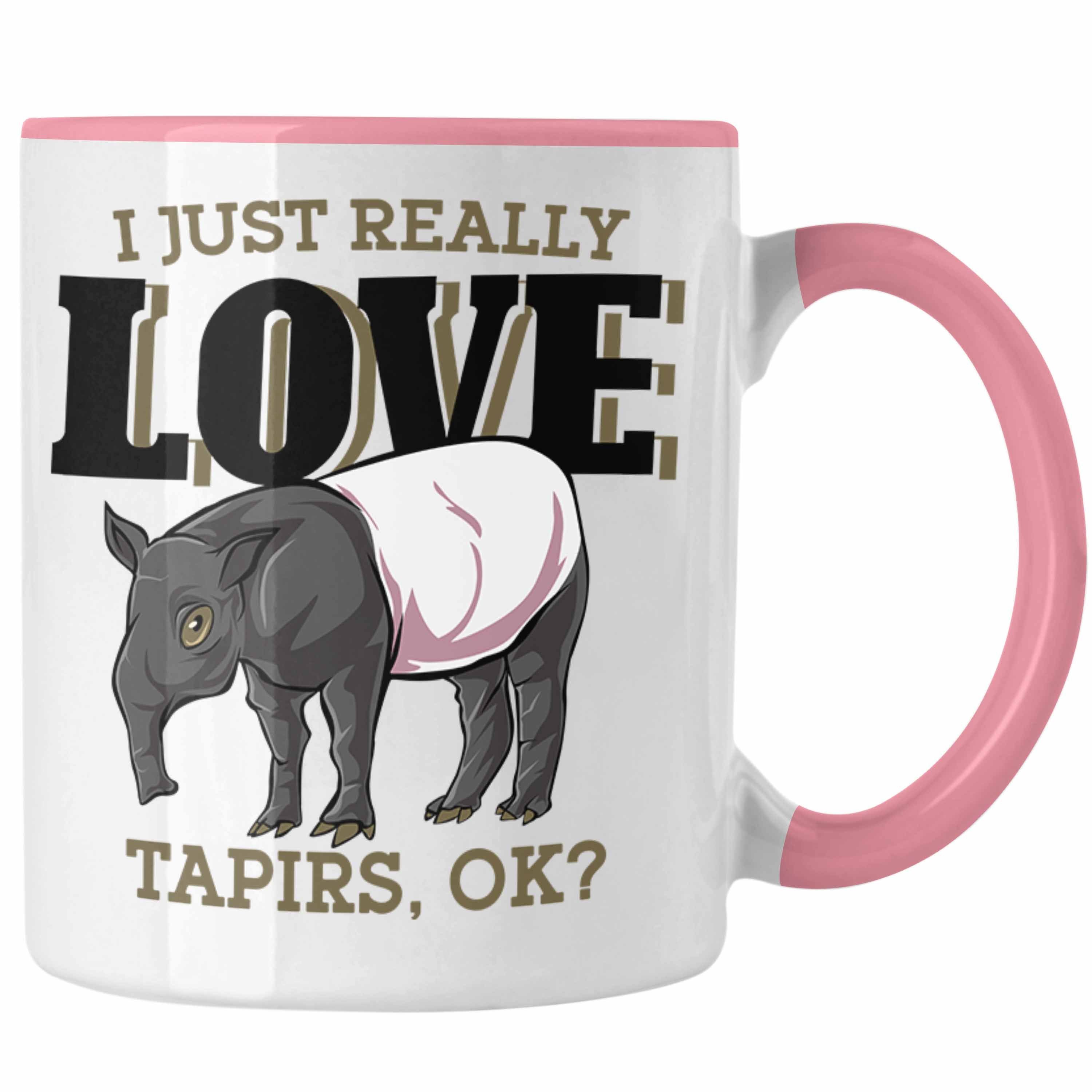 Liebhaber Tapir Geschenk Lustige Tasse Tapir Trendation Rosa Tasse