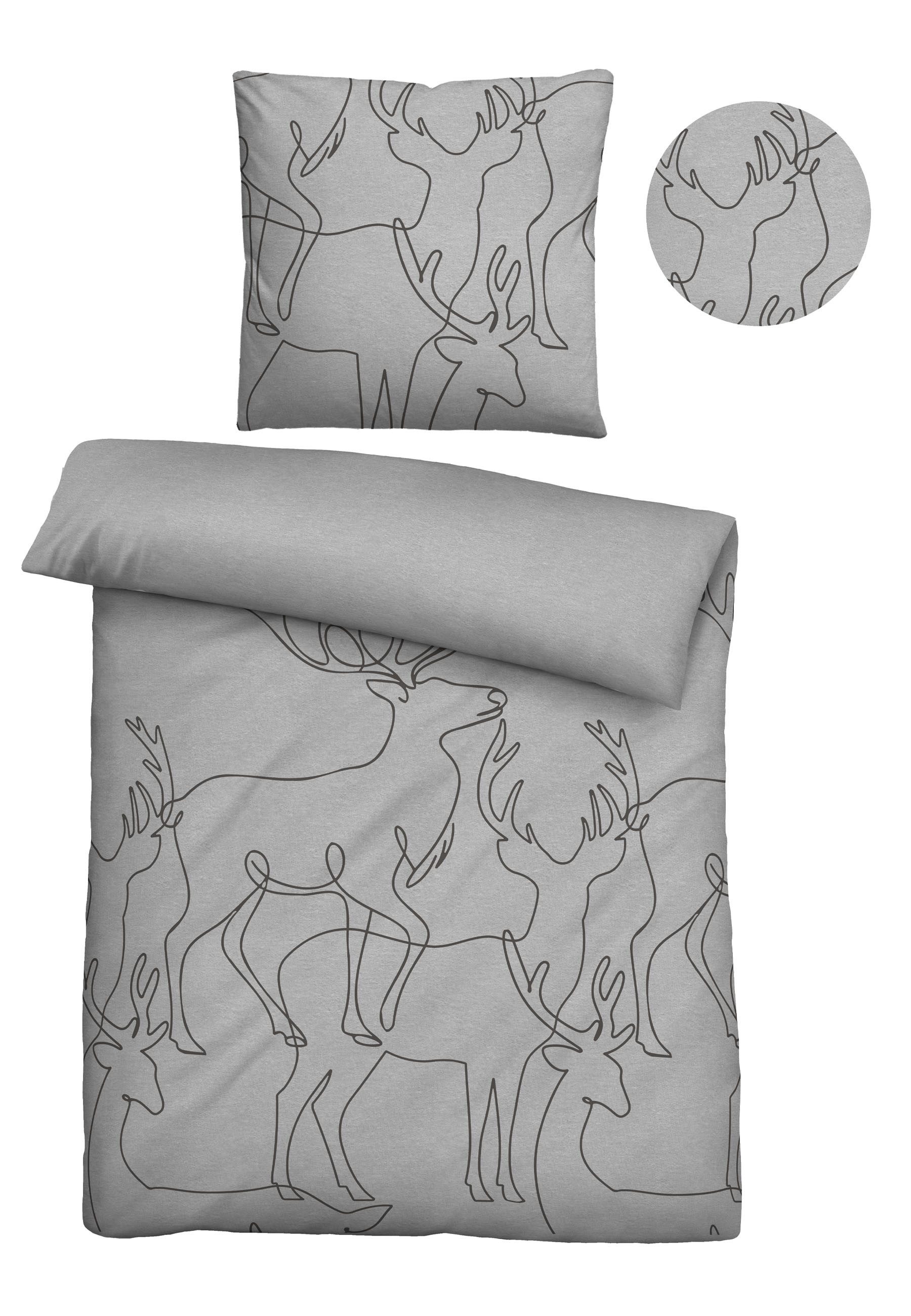 Biberna Bettwäsche 0840517, Flanell, 2 teilig, günstig online kaufen