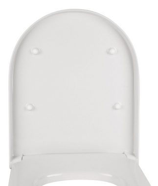 aquaSu WC-Sitz Vintage, Weiß, Duroplast, D-Form, Antibakteriell, 567114