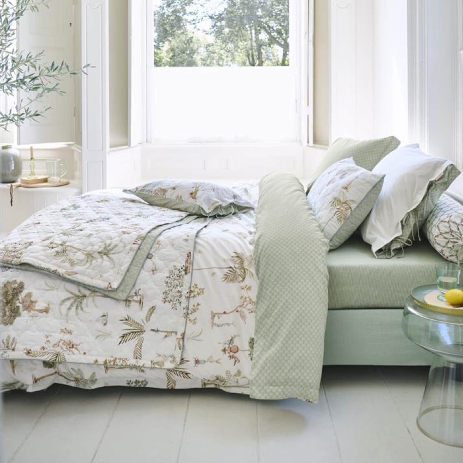 PiP Studio Bettwäsche Giardini di Frutta Weiß, Perkal, 2 teilig, Palmen, Bäume, Landschaft