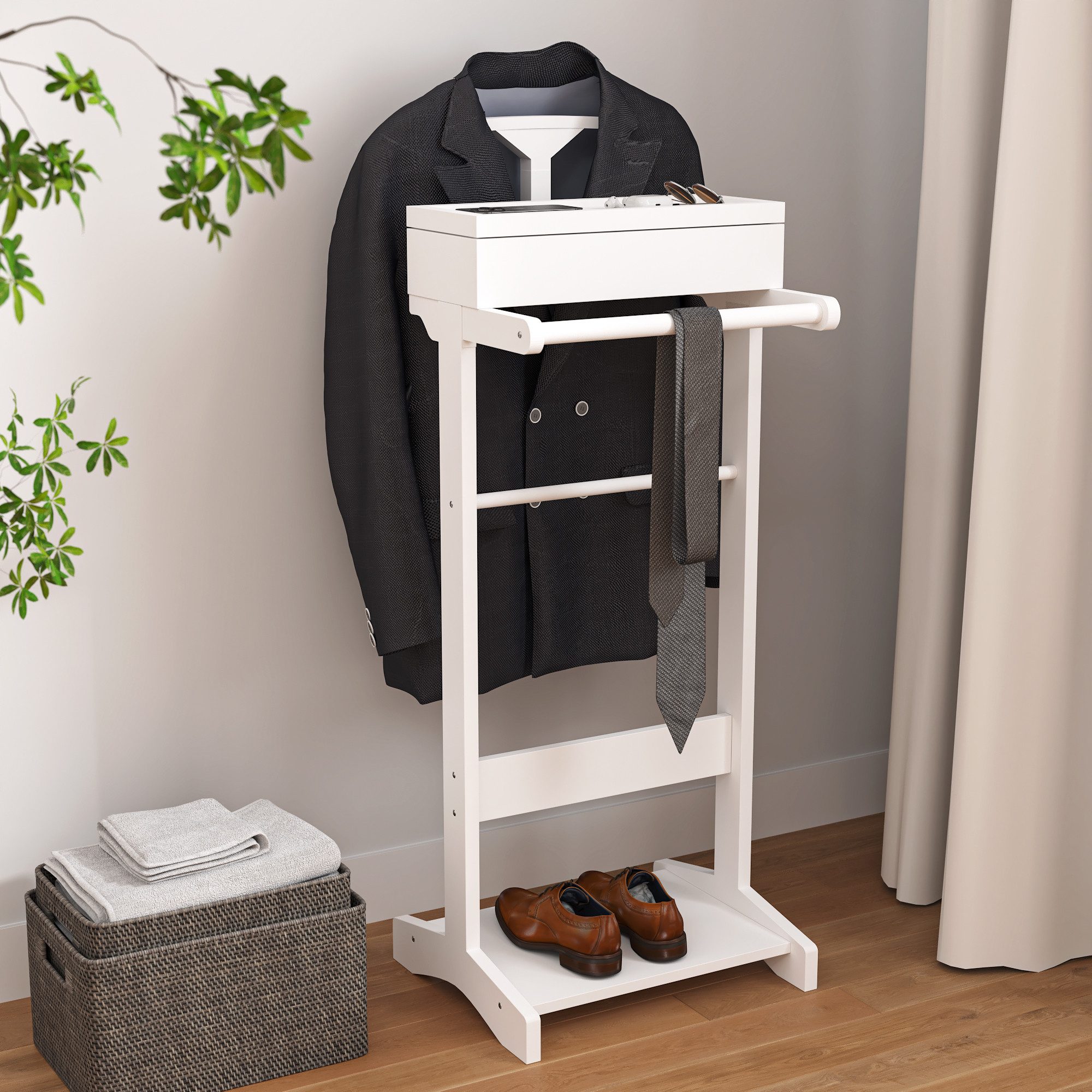REDOM Kleiderständer mit Aufbewahrungs, (für Schlafzimmer & Büro)