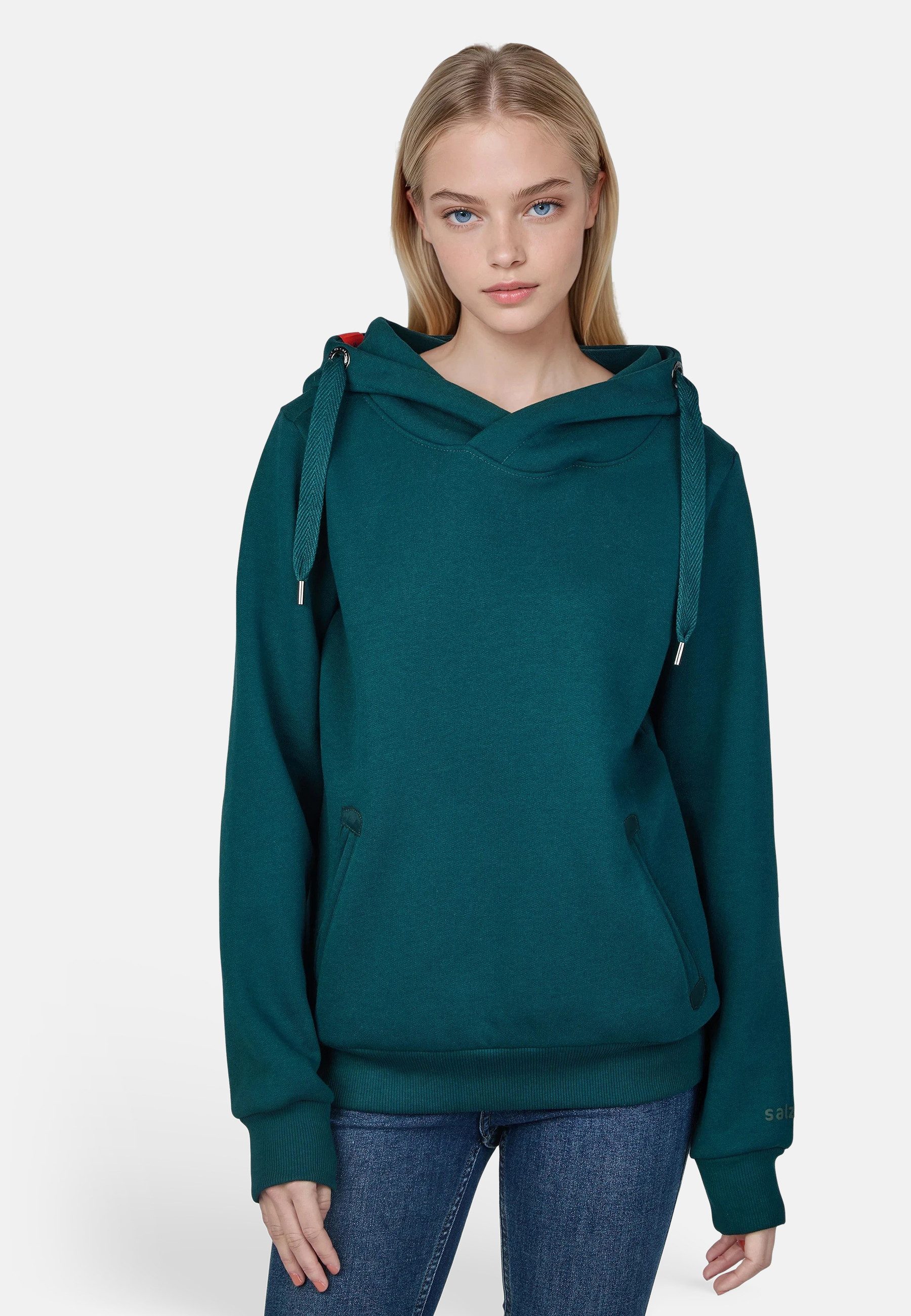 salzhaut Hoodie SÜNN Damen Tailliert salzhaut Kapuzenpullover – bequemer Fit und nordisch klares Design – Bild 3 von 5
