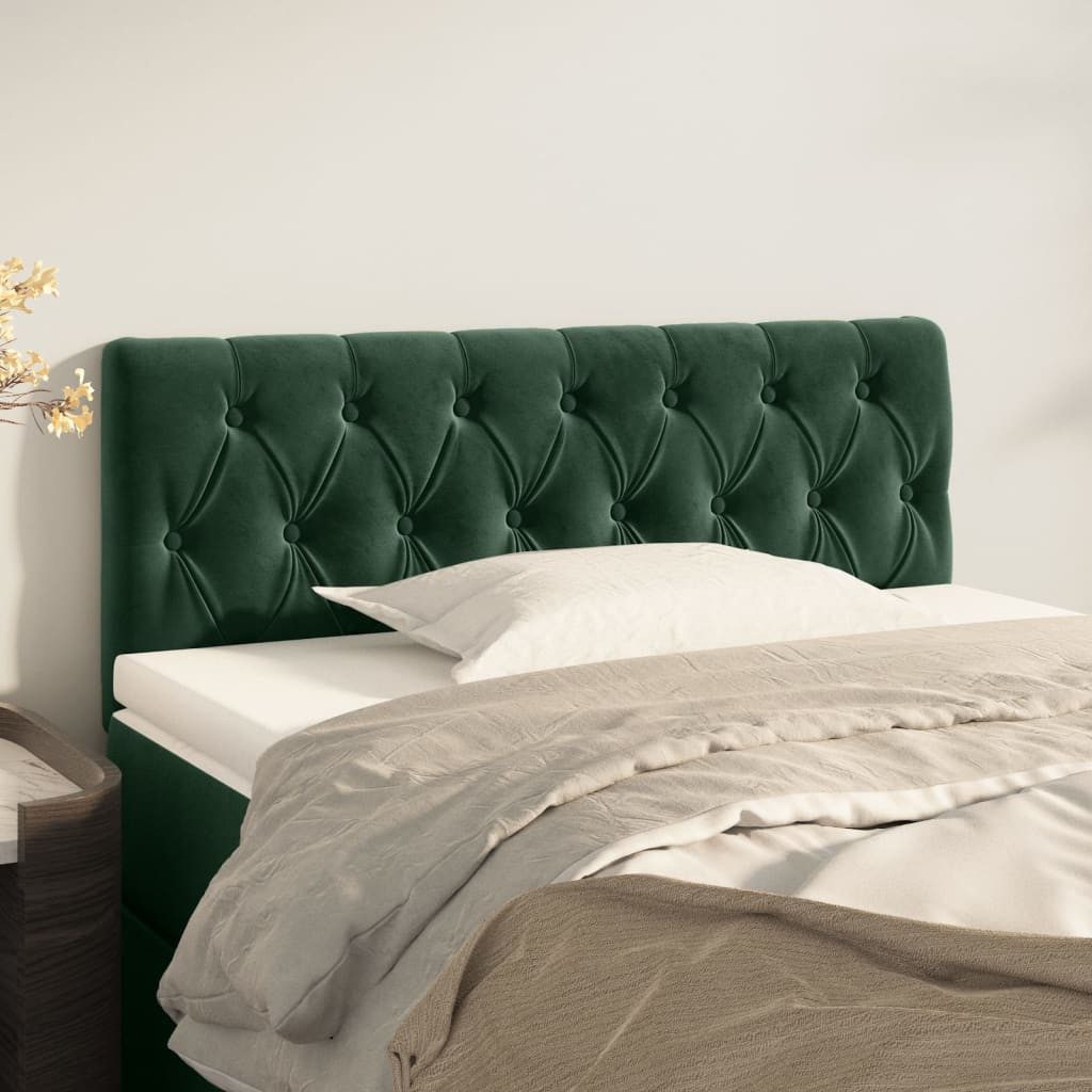 vidaXL Bett, Kopfteil Dunkelgrün 100x7x78/88 cm Samt