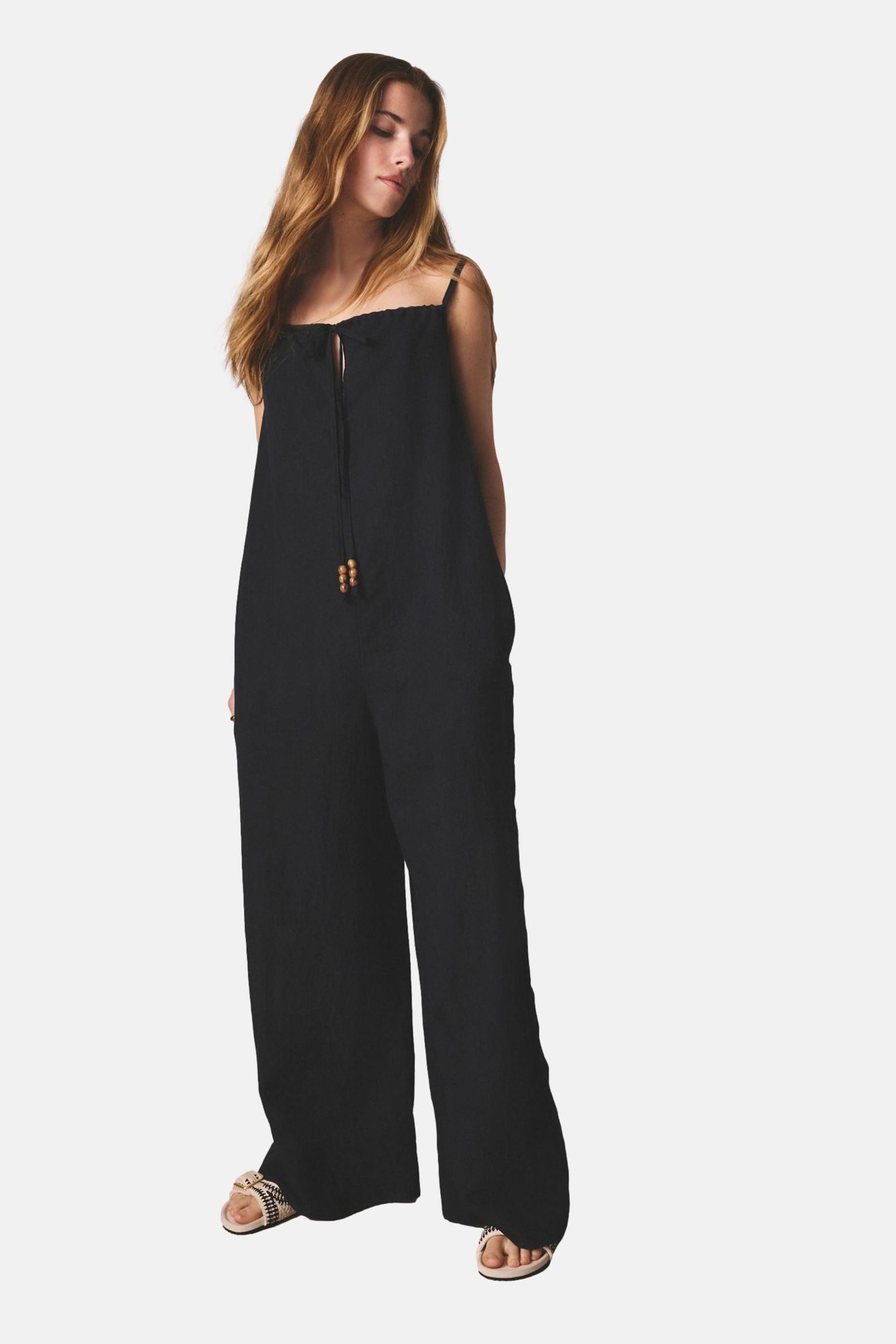 Next Jumpsuit Jumpsuit mit Trägern aus Leinen (1-tlg)