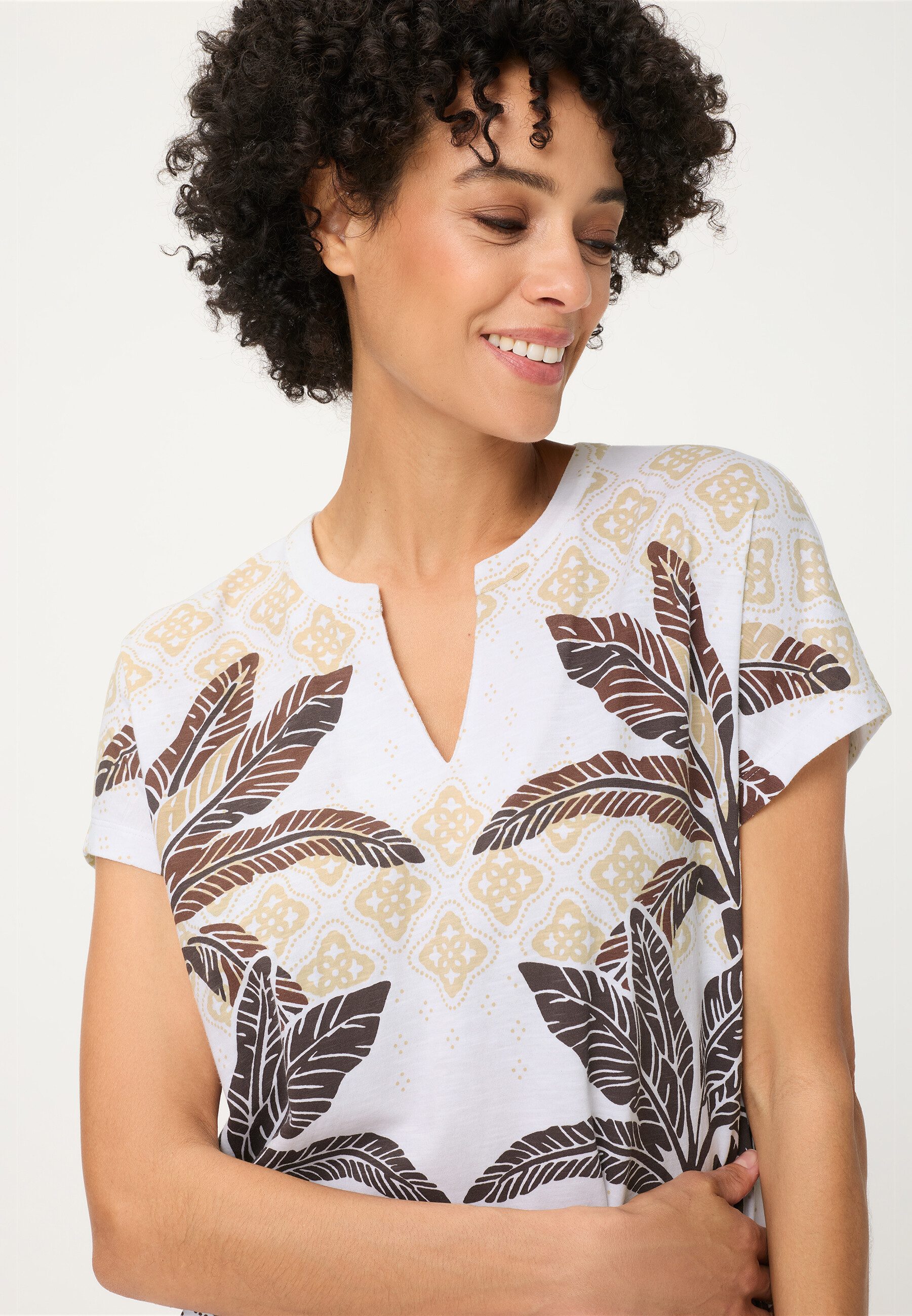 Olsen Tunikashirt mit Panneaux-Print und Tunikaausschnitt