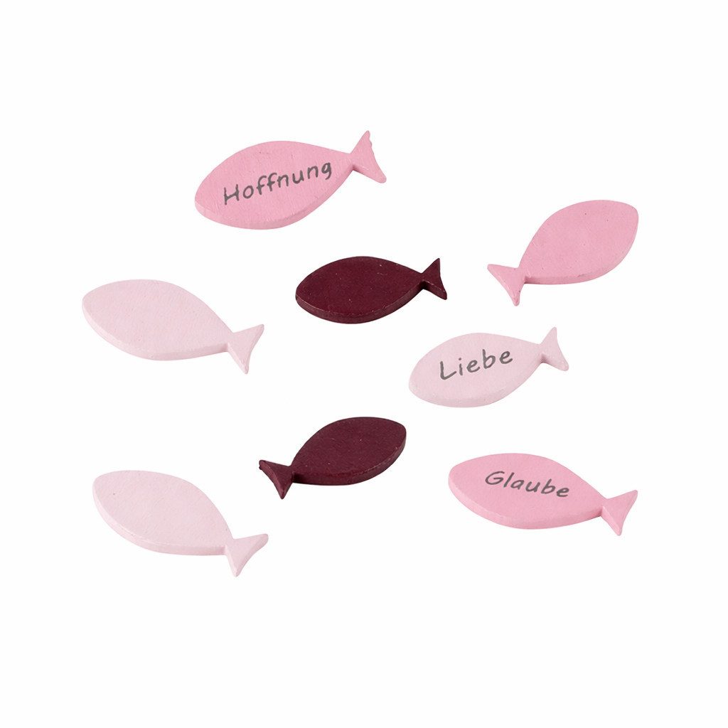 Gehlmann Streudeko Geschenkverzierung Fische 8-Stück - Rosa Rot