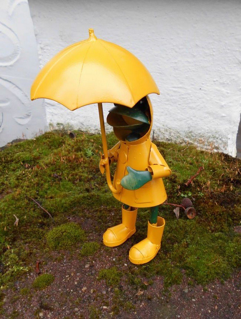 Deko-Impression Dekofigur Frosch im Schirm cm Regendress St) gelb 18,5 Gartendekoration Eisen mit (1