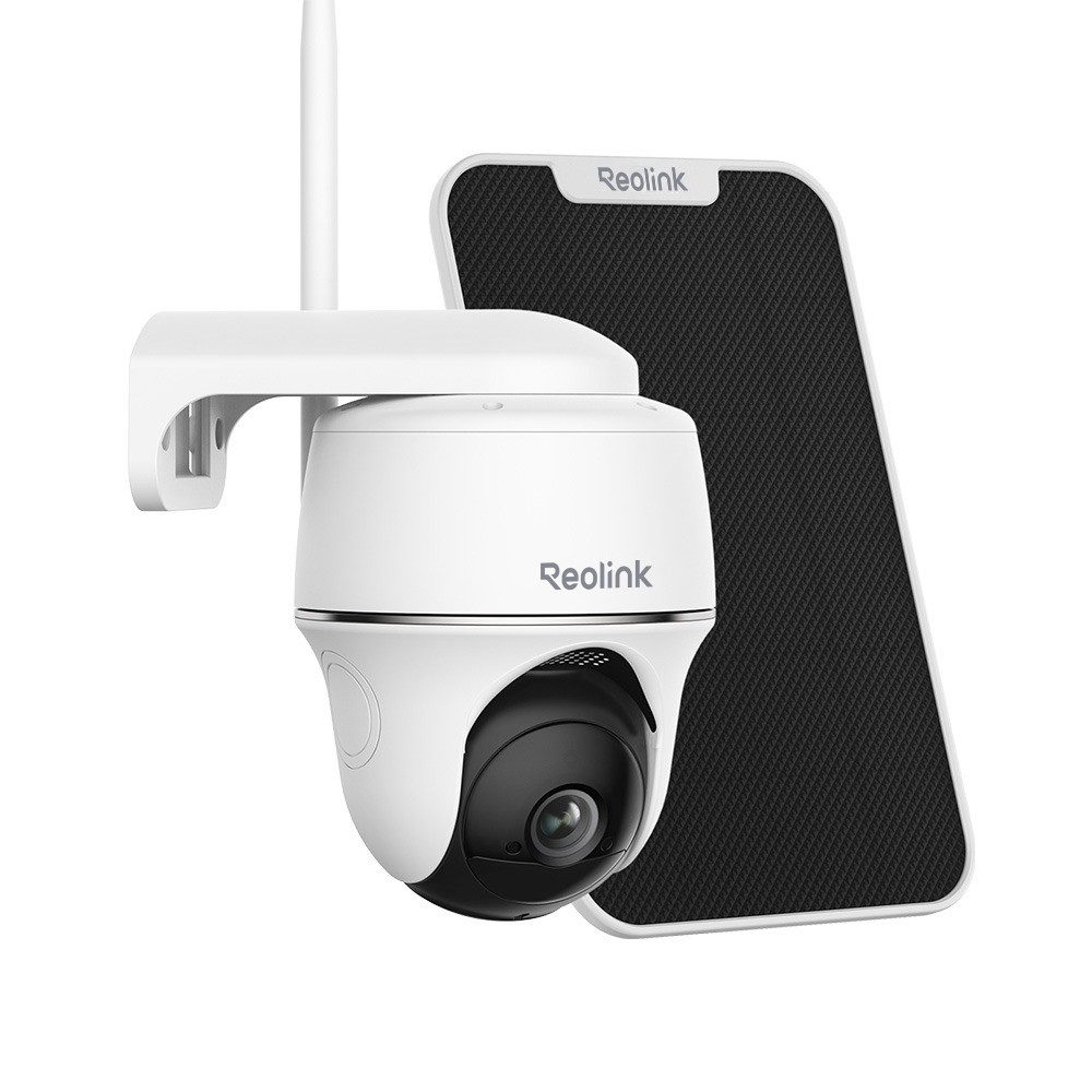 Reolink Überwachungskamera Argus PT+SP 4MP PTZ Akku- oder solarbetriebene 2,4/5GHz WLAN IP (Außenbereich, PIR-Erkennung,IR-Nachtsicht,Could-Speicherung)