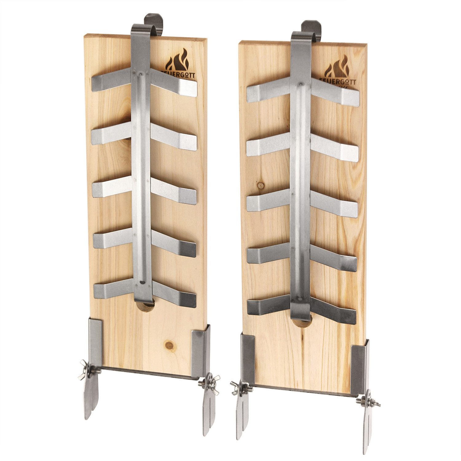 Feuergott Aromaplanke FEUERGOTT Flammlachsbrett Classic 2er-Set, Edelstahl