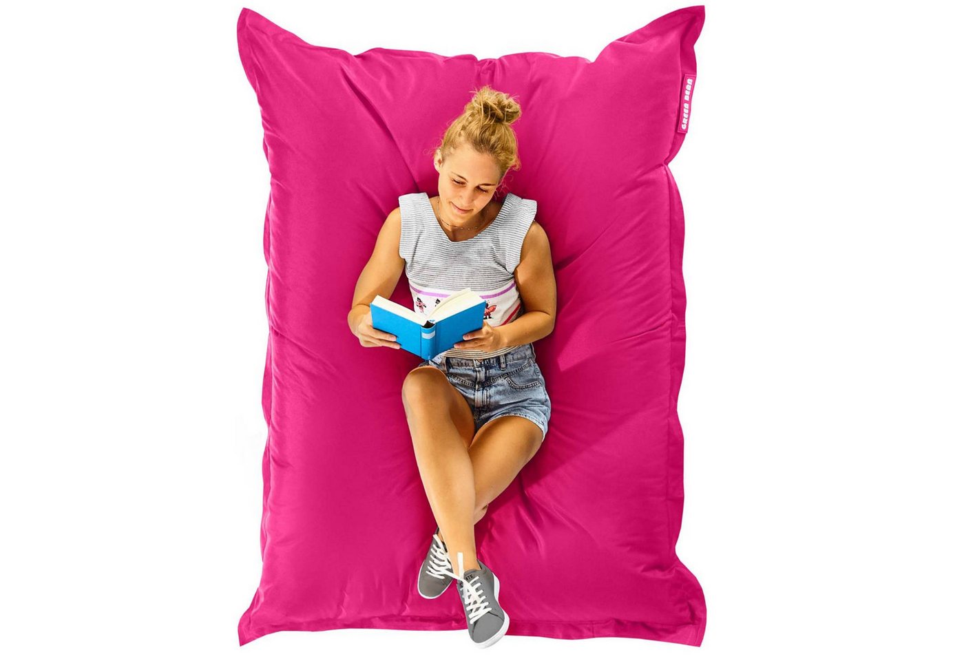 Green Bean Sitzsack XXL Outdoor Sitzsack Square 140x180cm (XXL Riesensitzsack 140x180cm 380 Liter Kinder & Erwachsene Bean Bag EPS Perlen Füllung, Groß Draußen Outdoor Liegekissen), Waschbar Wetterfest Lounge Sitzkissen Bodenkissen