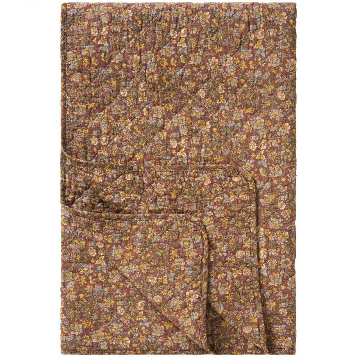 Wohndecke Ib Laursen Quilt Decke Tagesdecke Staubig Bordeaux Blumenmuster (180x1, Ib Laursen