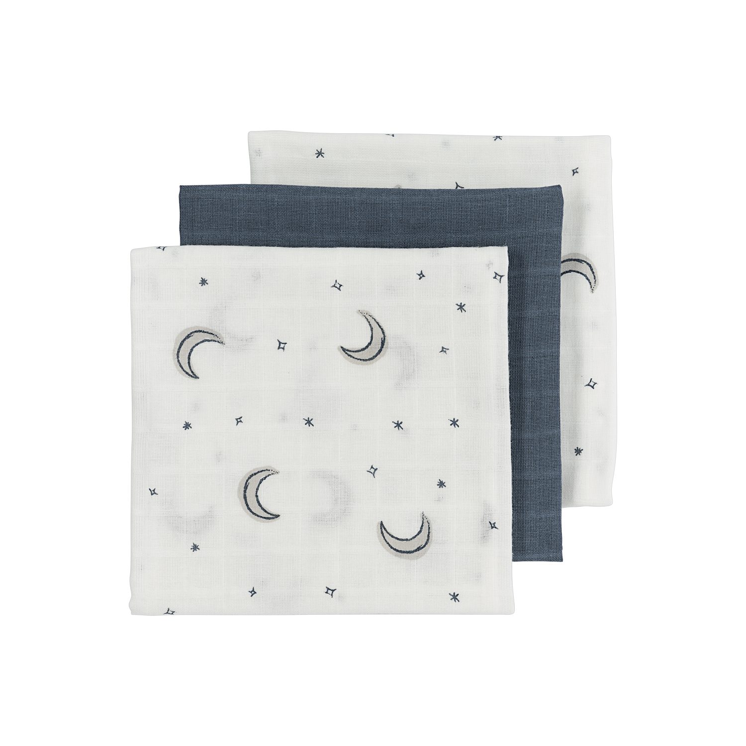 Meyco Baby Тканевые подгузники Moon Indigo, 70x70cm - 3-pack