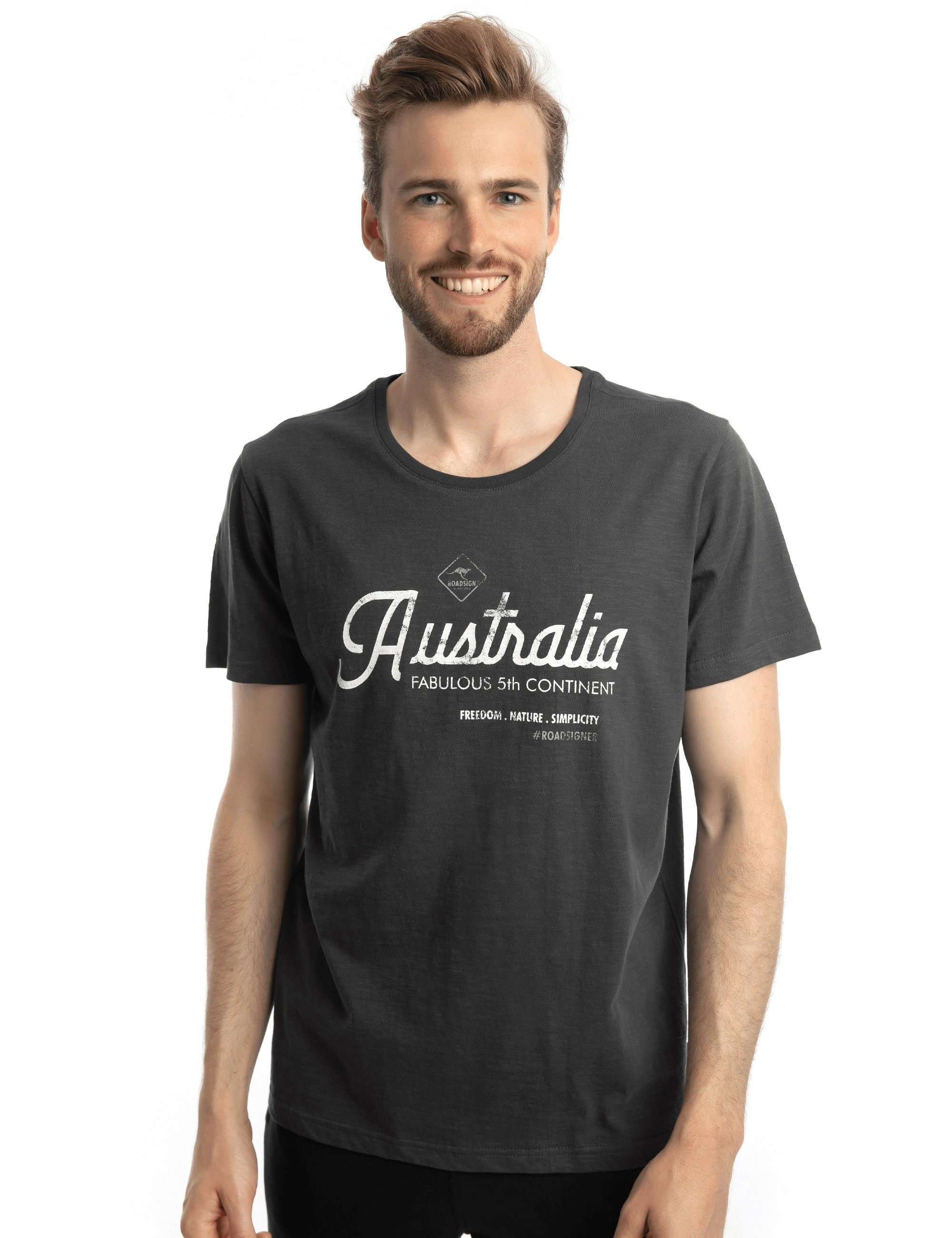 ROADSIGN australia T-Shirt Fabulous (1-tlg) mit Rundhalsausschnitt, Logo-Aufdruck "Australia" Anthrazit
