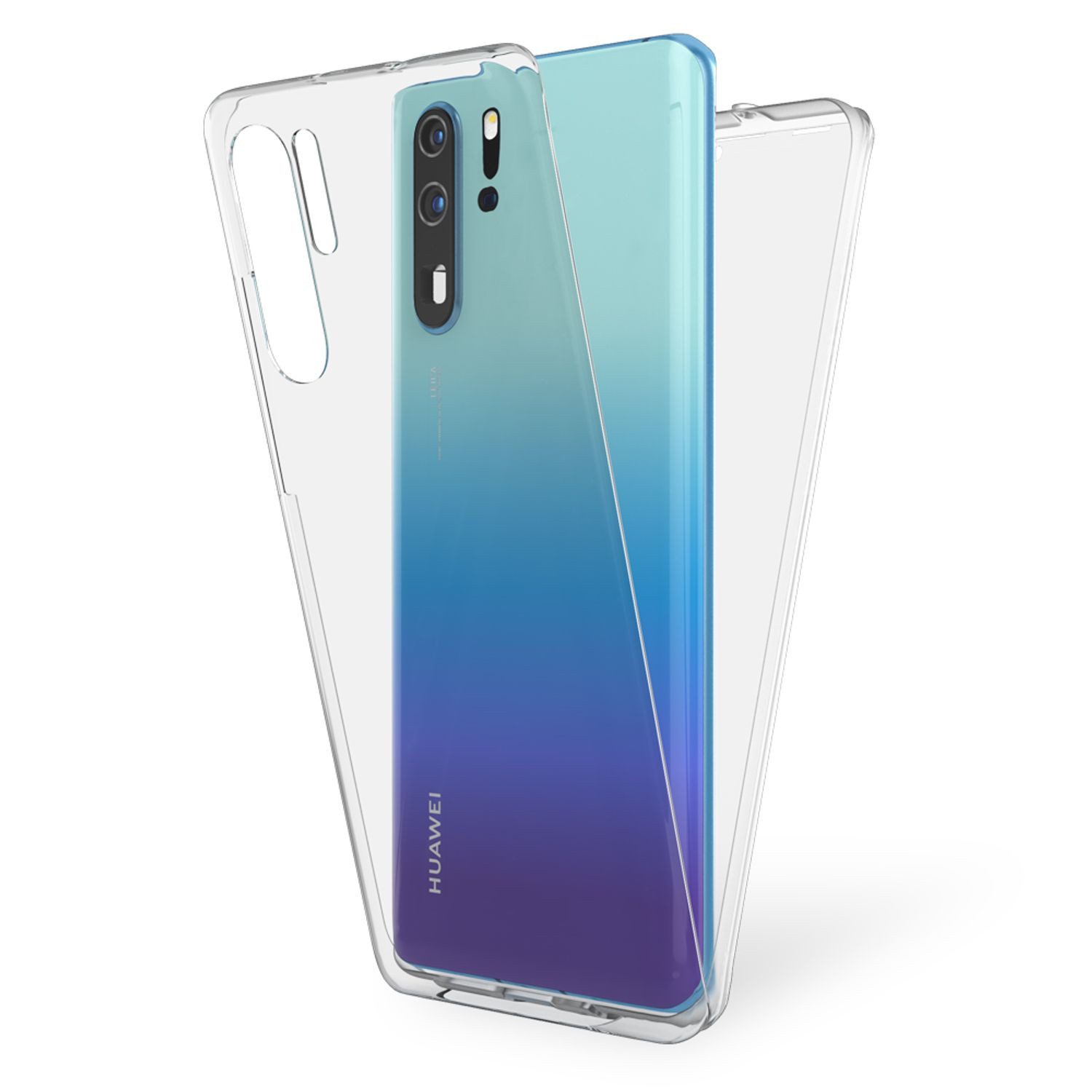 Nalia Smartphone-Hülle Huawei P30 Pro 16,5 cm (6,5 Zoll), Klare 360 Grad Hülle / Rundumschutz / Transparent / Displayschutz Case