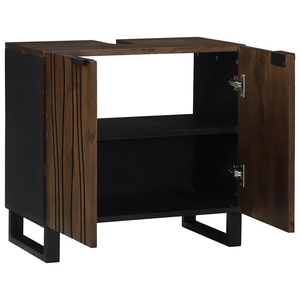 vidaXL Badezimmerspiegelschrank Waschbeckenschrank Walnuss 62 x 33 x 58 cm Holzwerkstoff (1-St)