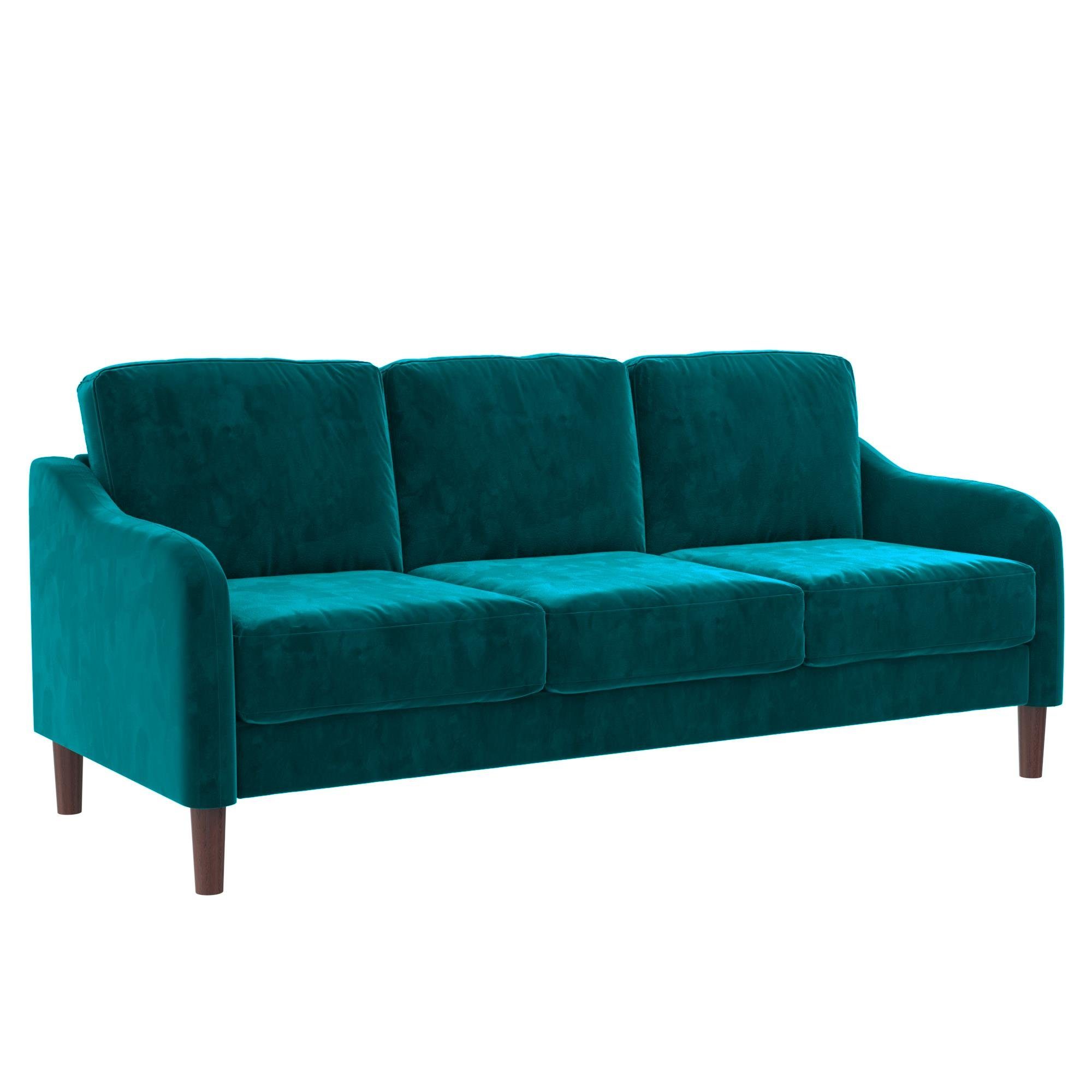 loft24 Sofa Marbella, Couch, 3-Sitzer, Bezug in Samtoptik, Länge 188 cm grün