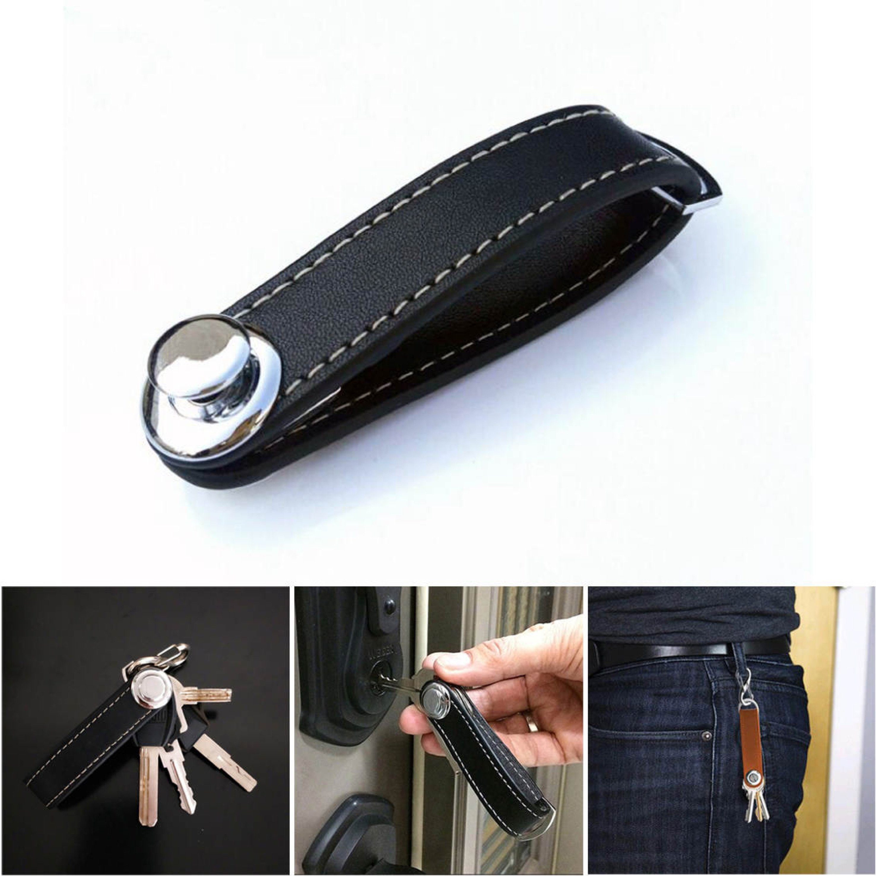 Key mehrere Keyholder) Schlüsselanhänger Leder Pocket Schwarz (für Echtes Organizer, Schlüssel, Schlüsselanhänger Smart shenky
