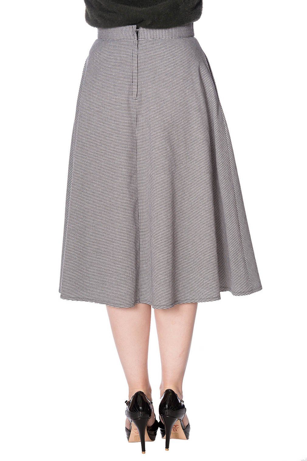 Banned A-Linien-Rock Betty Hahnentritt Muster Retro Vintage Swing Skirt günstig online kaufen